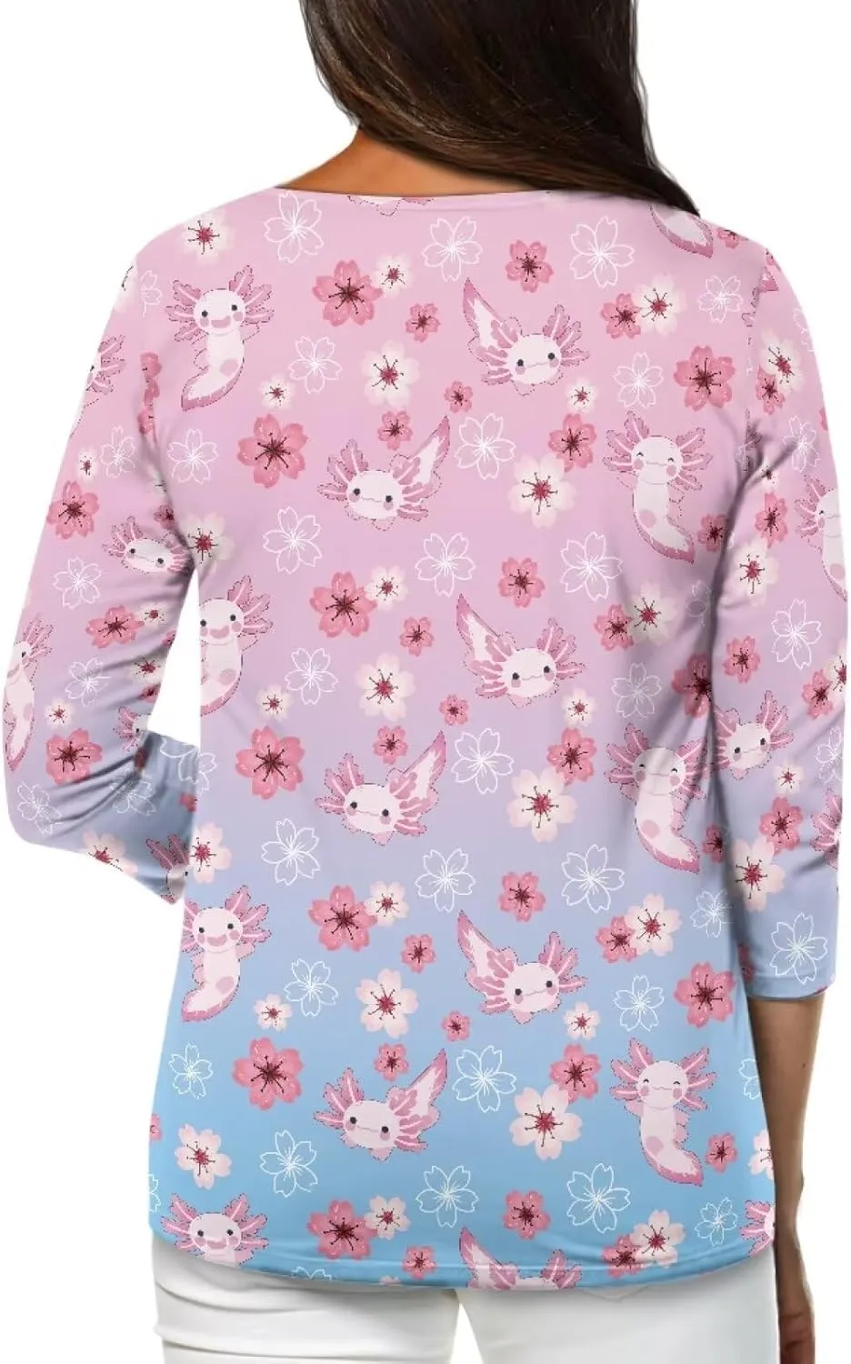 3/4 Sleeve T-Shirt for Women 2023 Fall Crew Neck Tshirts
