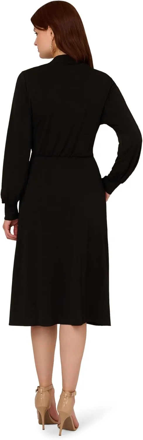 Adrianna Papell Women's Long Sleeve Wrap Midi Dress