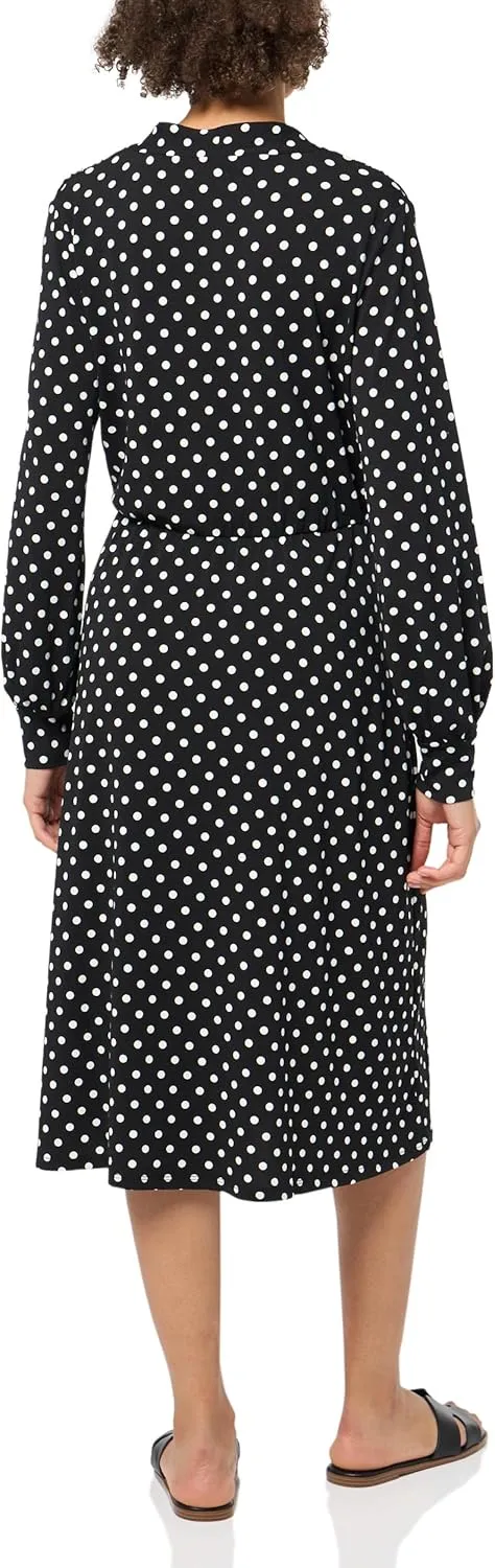 Adrianna Papell Women's Long Sleeve Wrap Midi Dress