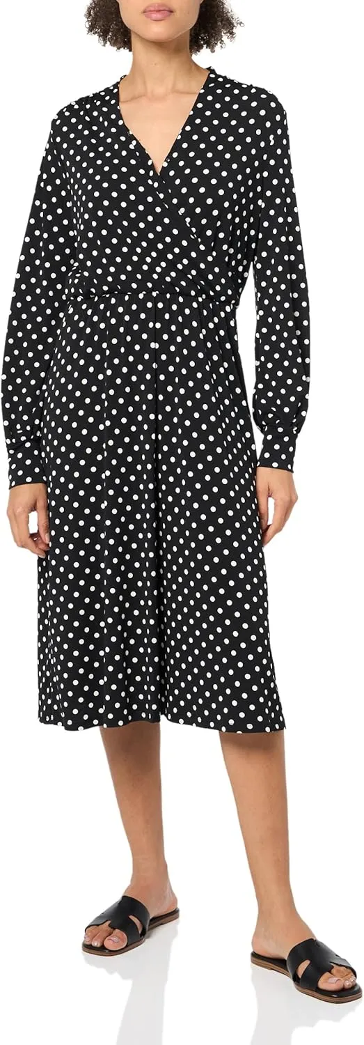 Adrianna Papell Women's Long Sleeve Wrap Midi Dress