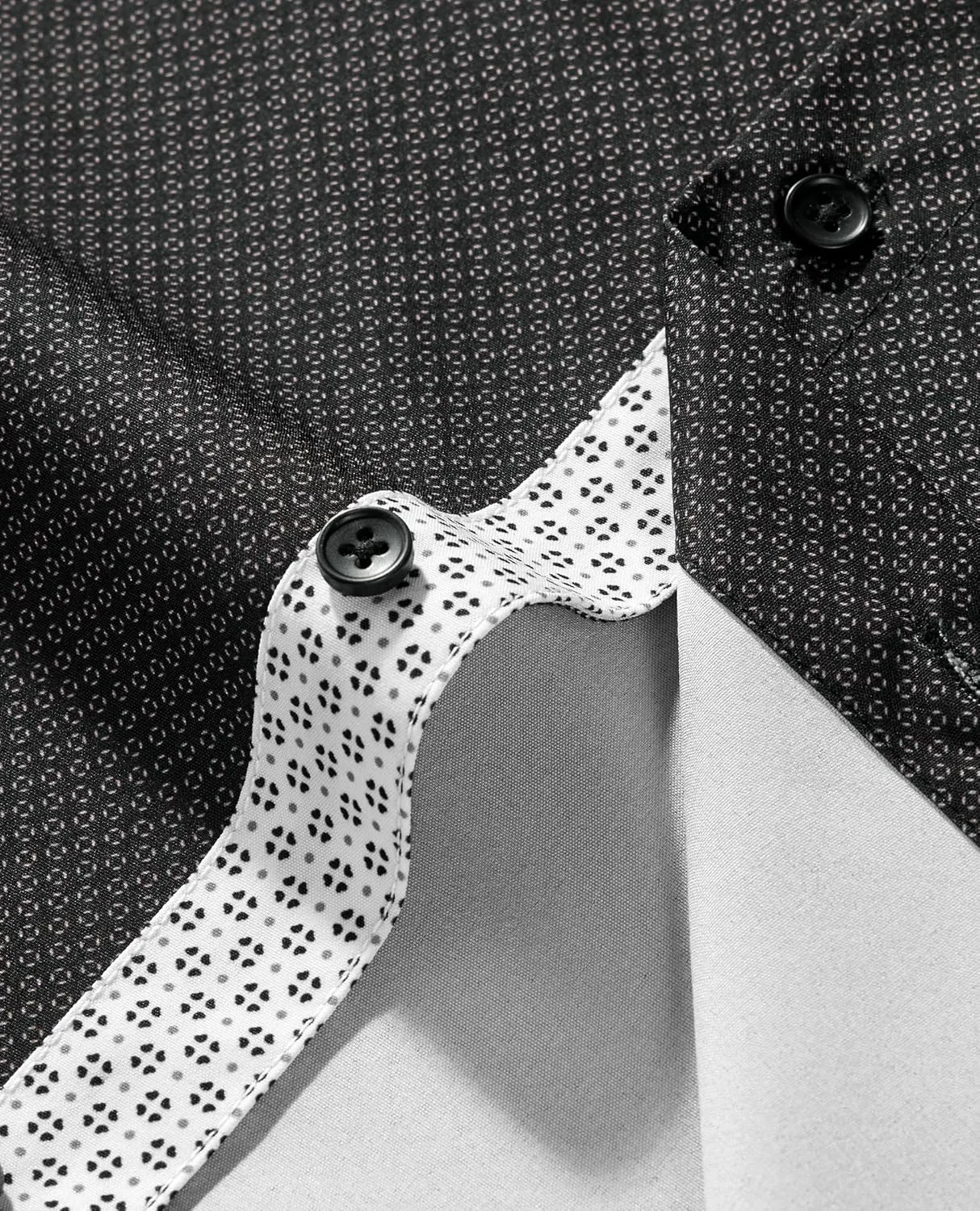 Alimens & Gentle Mens Dress Shirts Printed Button Down Shirt Long Sleeve Regular Fit Inner Collar Contrast Shirt Business