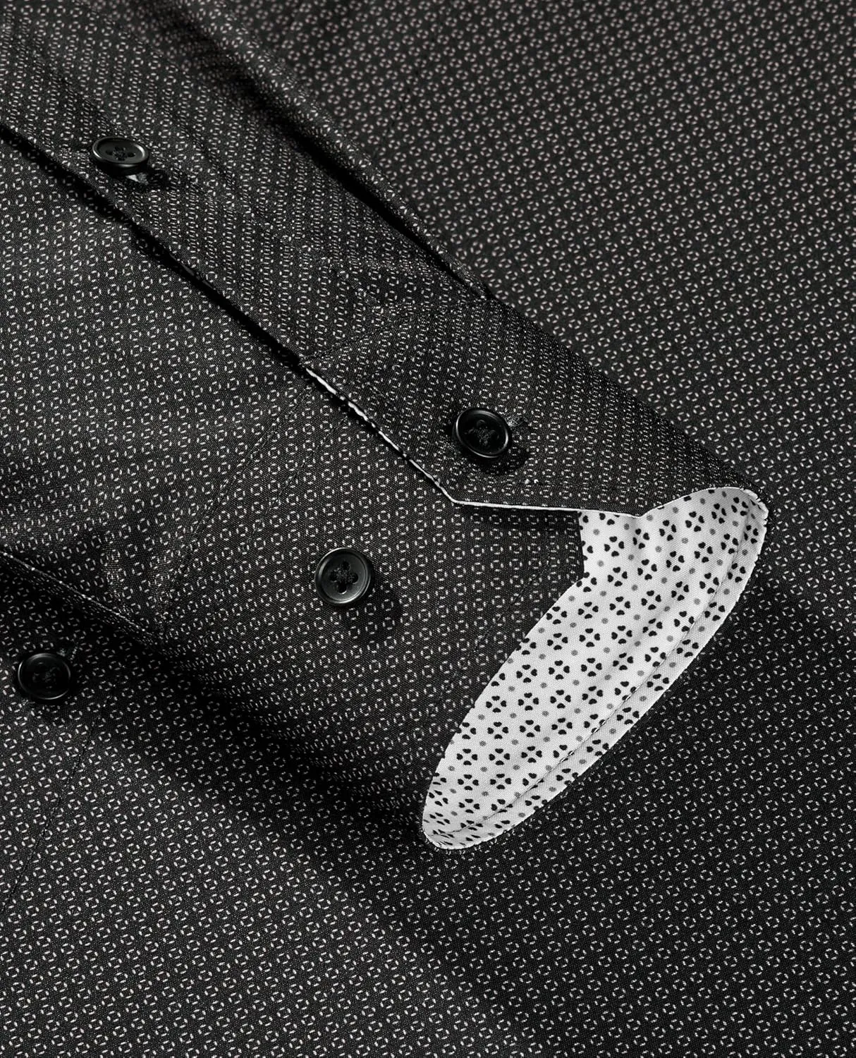 Alimens & Gentle Mens Dress Shirts Printed Button Down Shirt Long Sleeve Regular Fit Inner Collar Contrast Shirt Business