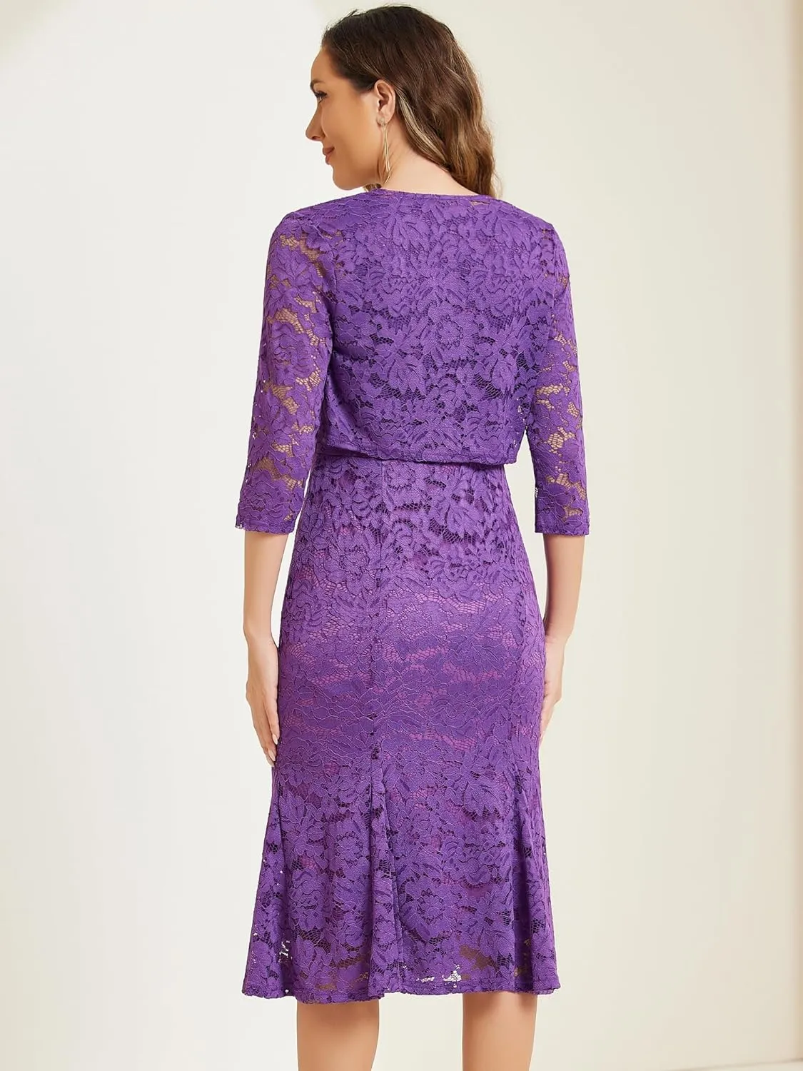 Allegra K Evening Lace Dress for Women's 2 Pieces Outfits Wedding Guest Sleeveless Dresses