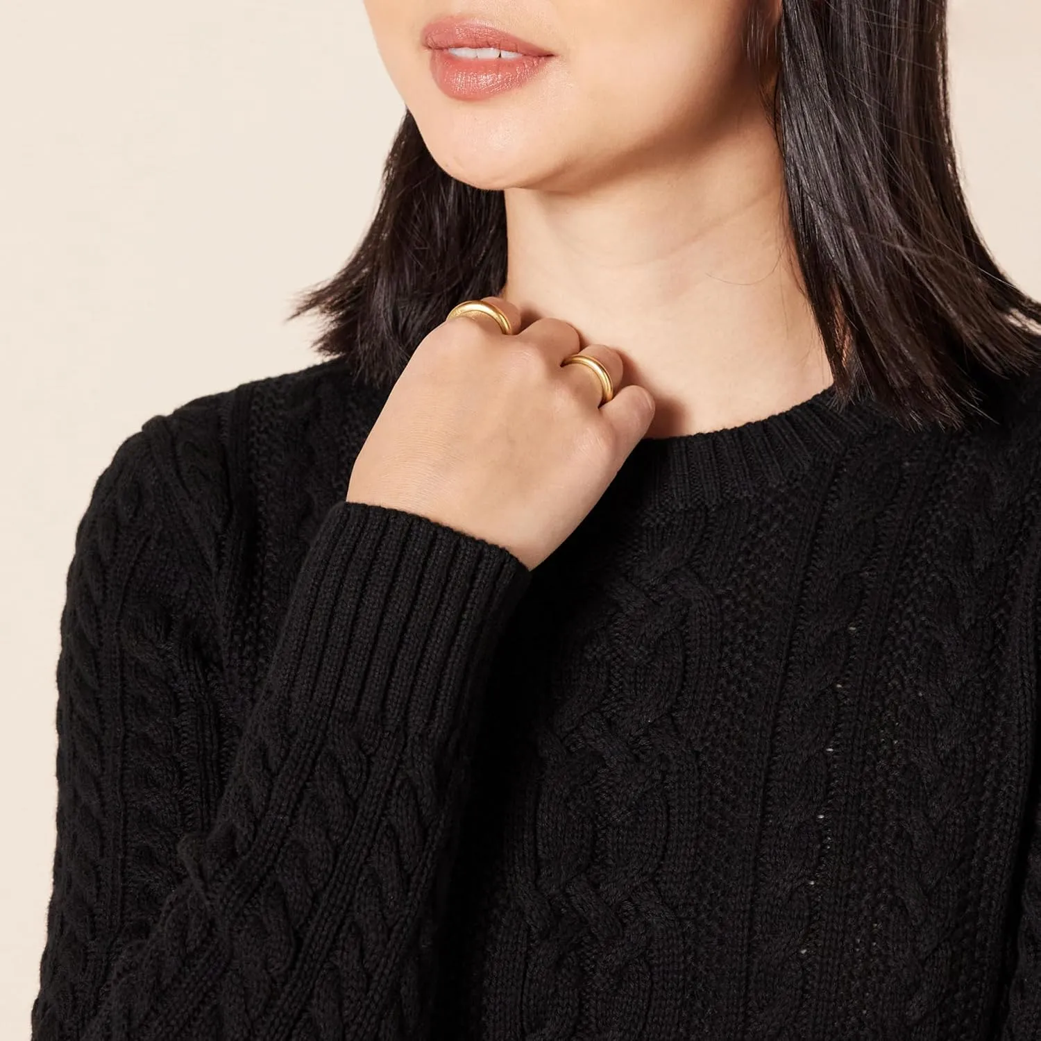 Amazon Essentials Women's Soft Fisherman Cable Long-Sleeve Crewneck Sweater (Available in Plus Size)