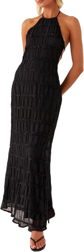 Argeousgor Women Halter Neck Backless Summer Dresses 2025 Sleeveless Tiered Ruffle A-Line Flowy Cocktail Party Maxi Dress