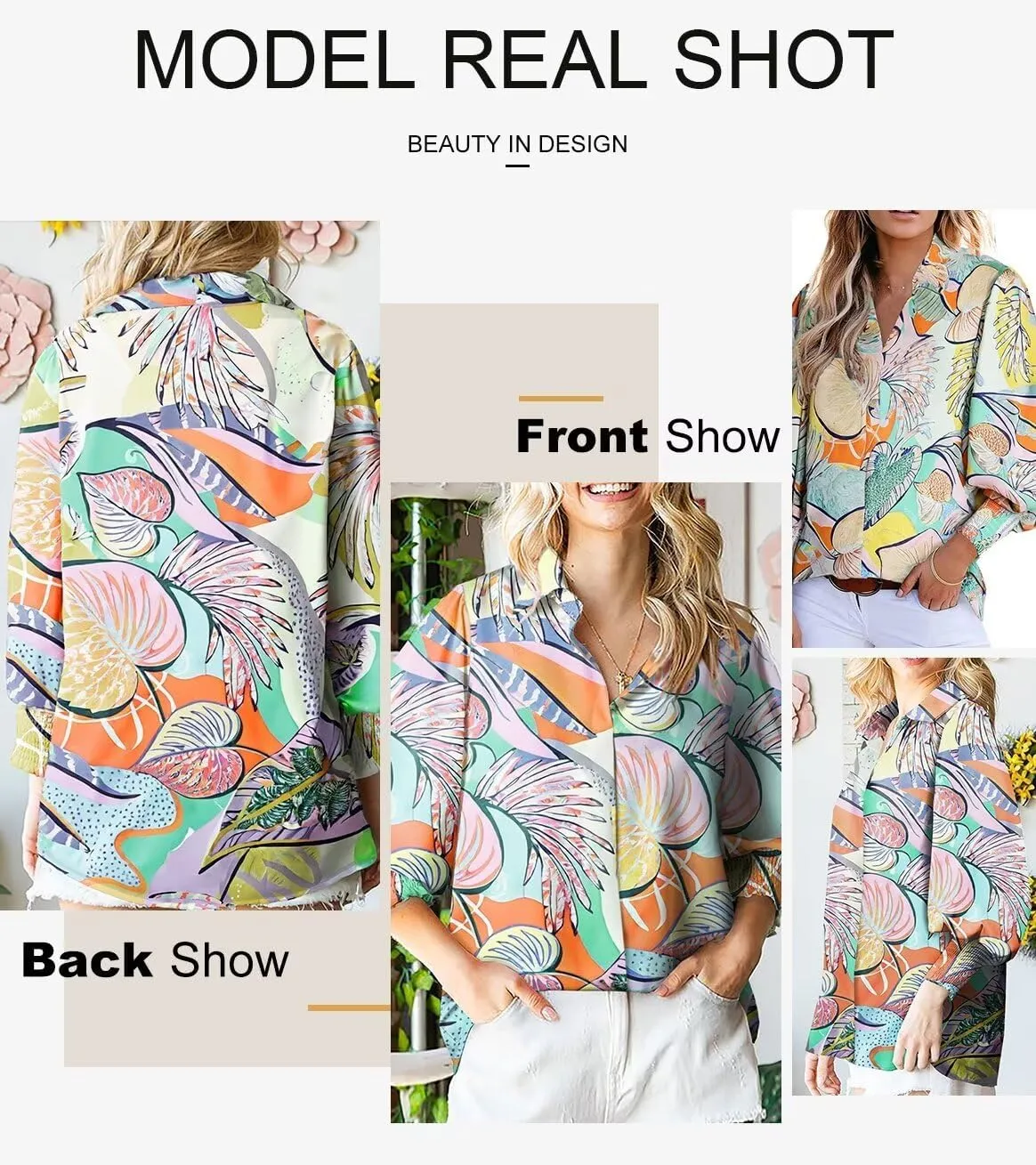 Astylish Women 2025 Loose V-Neck Shirts Paisley Print Lantern Sleeve Blouse Boho Tops