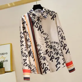 Brooke Color Block Satin Shirt