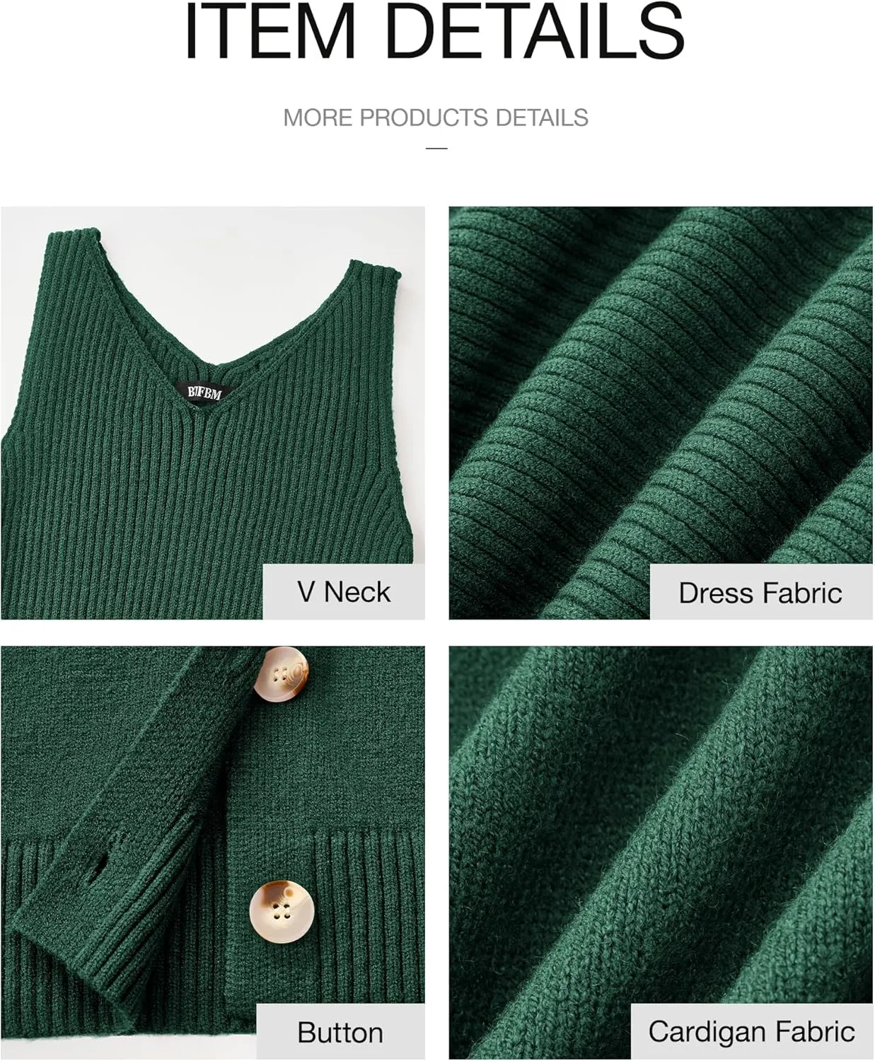 BTFBM Women Fall Knit Sweater Dress Set Bodycon Slit Midi Dresses Button Down Long Sleeve Cropped Cardigan 2 Piece Sets
