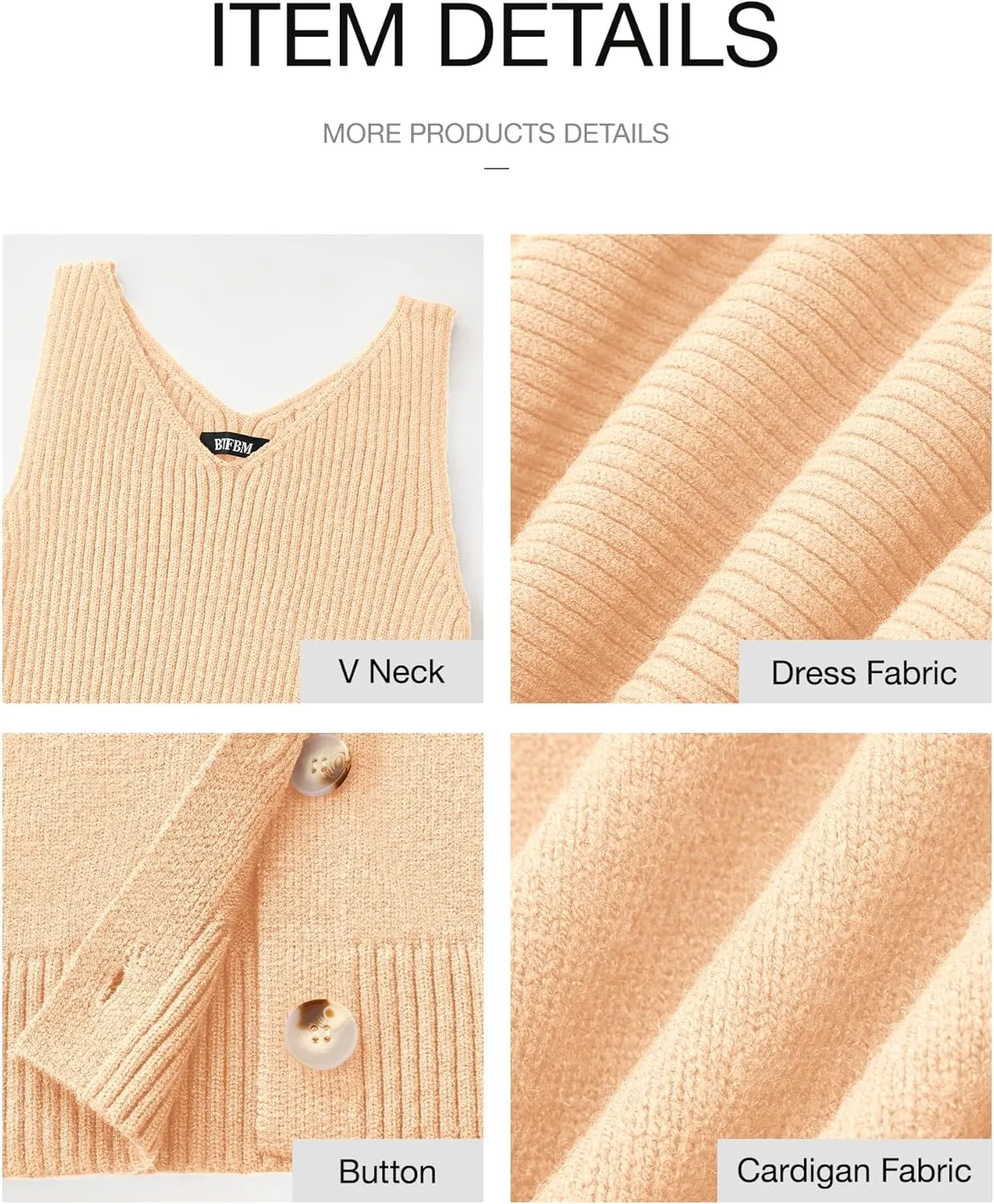 BTFBM Women Fall Knit Sweater Dress Set Bodycon Slit Midi Dresses Button Down Long Sleeve Cropped Cardigan 2 Piece Sets