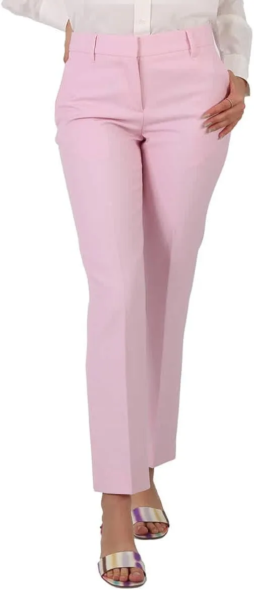 BURBERRY Ladies Pale Candy Pink Straight-Leg Tailored Trousers, Brand Size 2 (US Size 0)