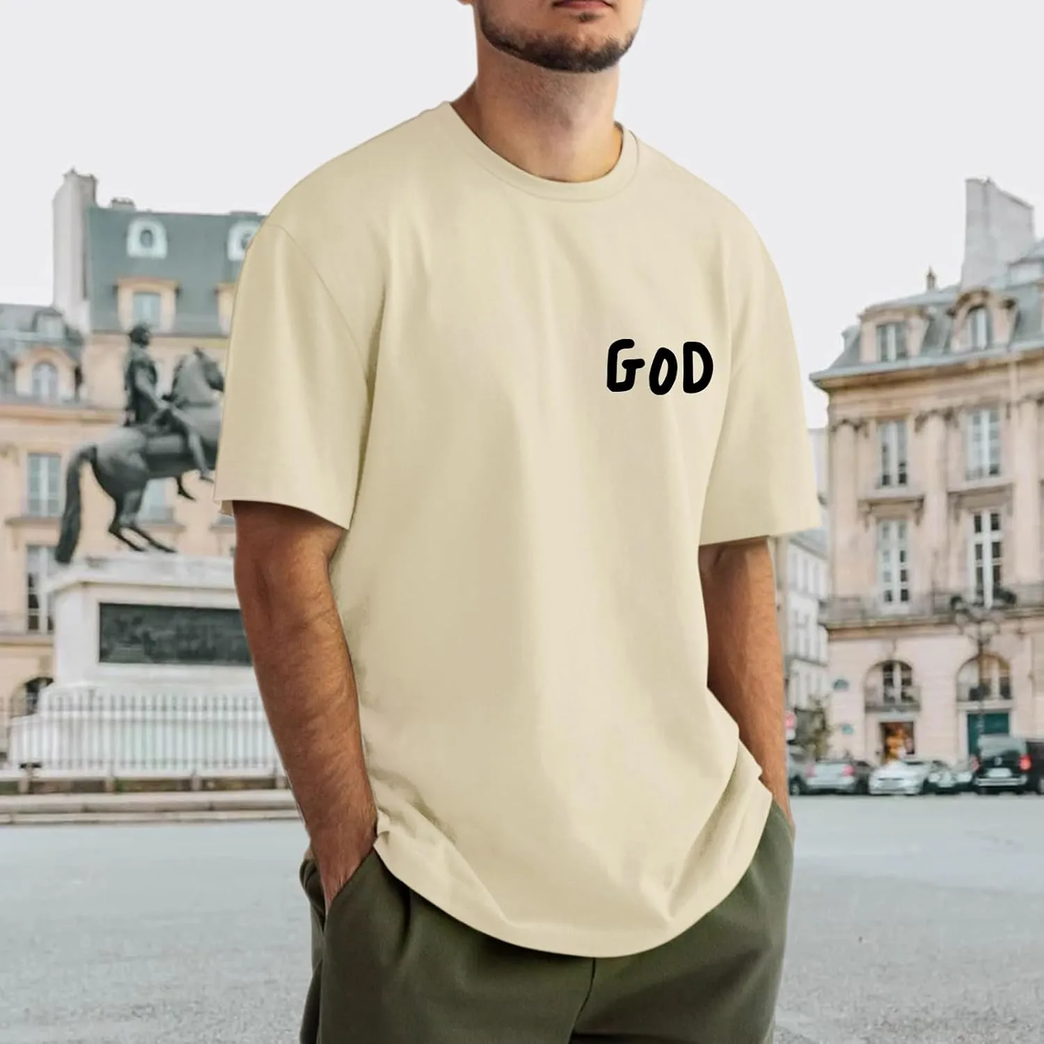 Christian Shirts for Men Inspirational God Shirt Religious Faith Tshirt Oversized Jesus Bible Verse Graphic Tee Top