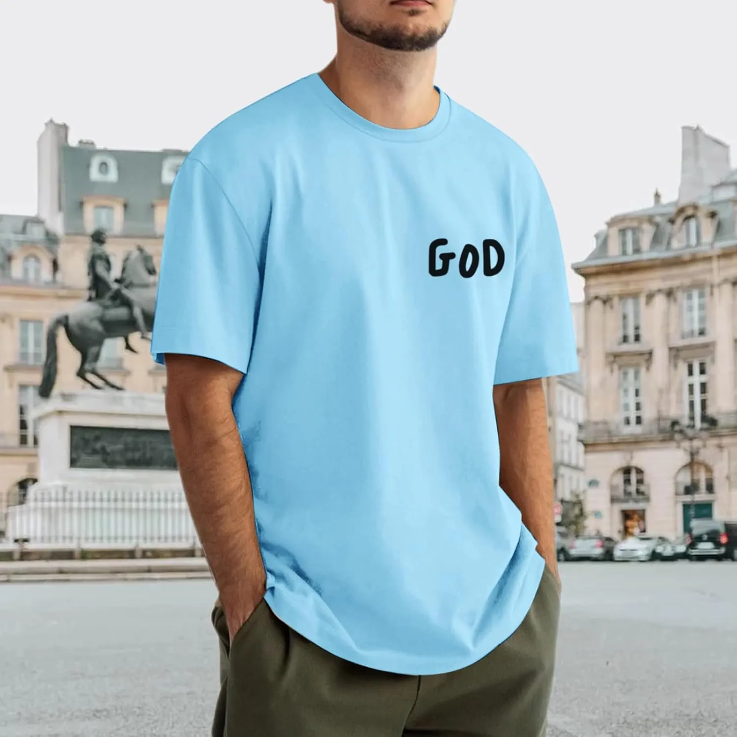 Christian Shirts for Men Inspirational God Shirt Religious Faith Tshirt Oversized Jesus Bible Verse Graphic Tee Top