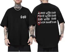 Christian Shirts for Men Inspirational God Shirt Religious Faith Tshirt Oversized Jesus Bible Verse Graphic Tee Top