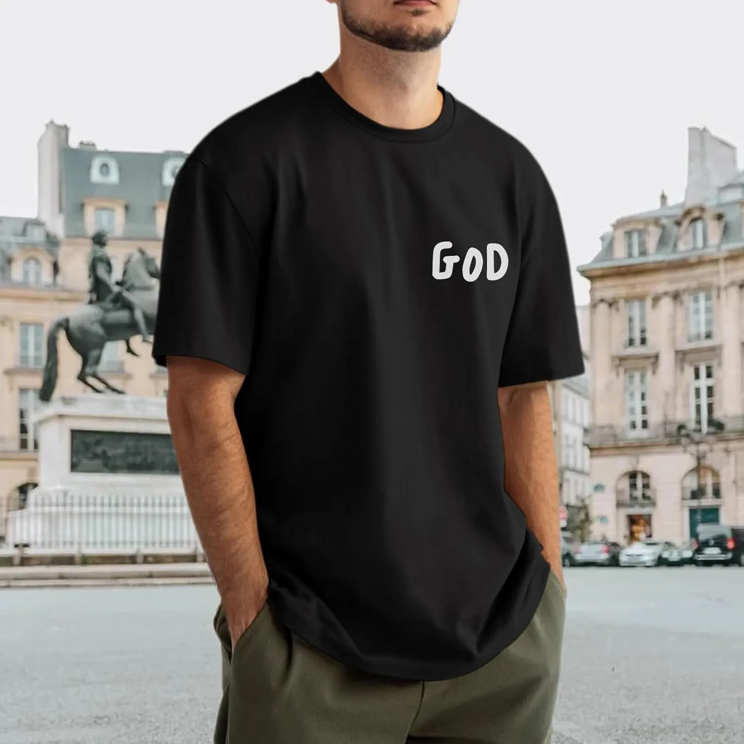 Christian Shirts for Men Inspirational God Shirt Religious Faith Tshirt Oversized Jesus Bible Verse Graphic Tee Top