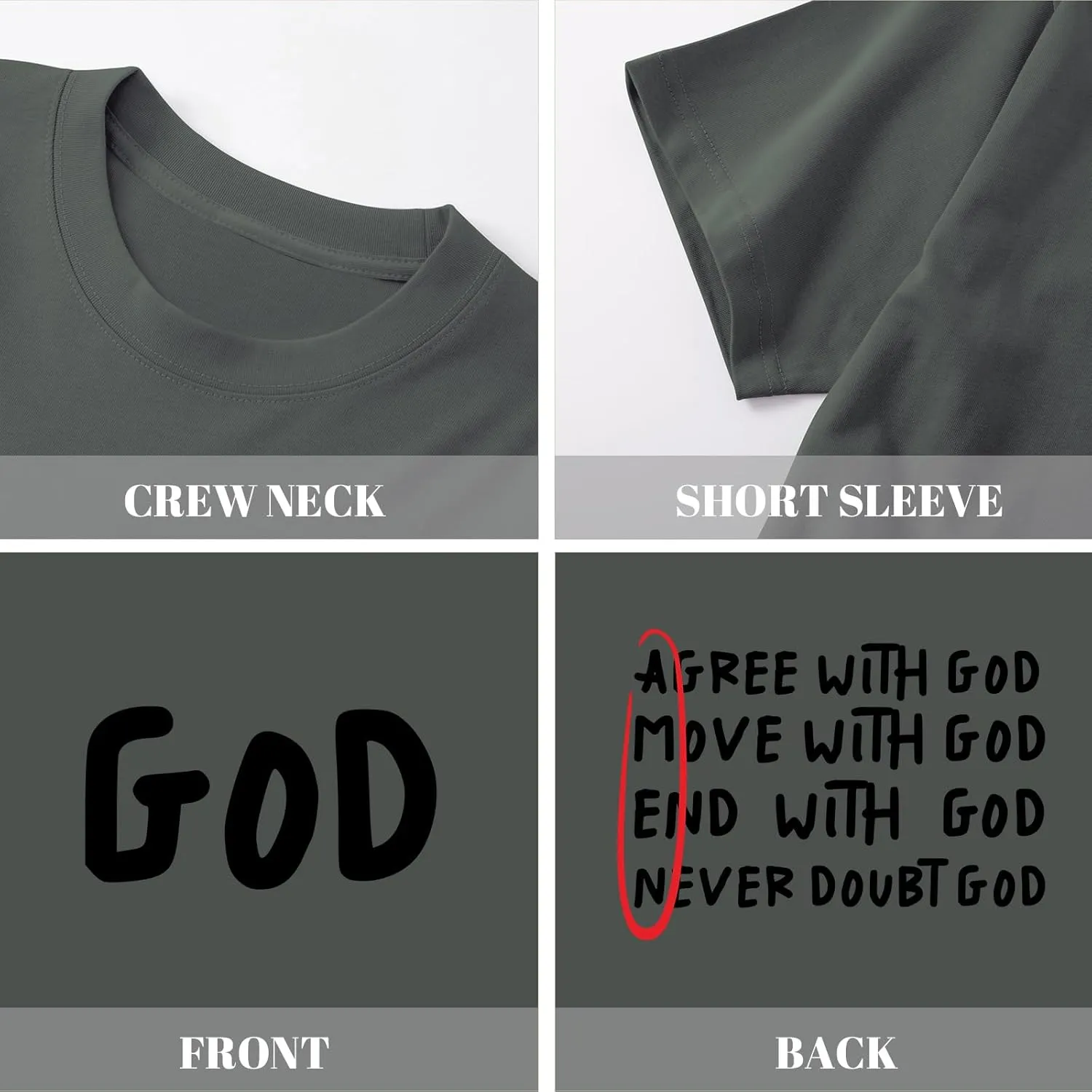 Christian Shirts for Men Inspirational God Shirt Religious Faith Tshirt Oversized Jesus Bible Verse Graphic Tee Top