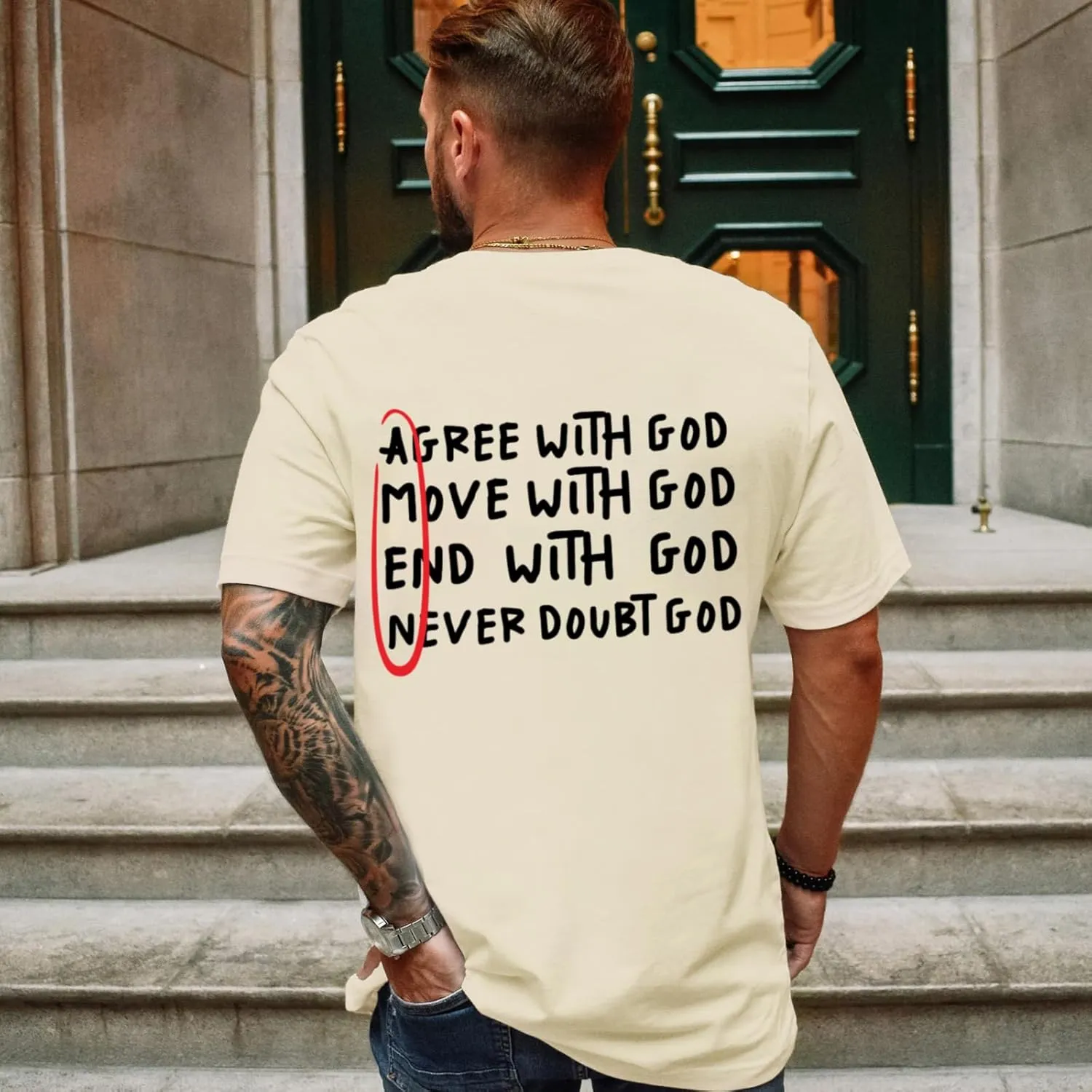Christian Shirts for Men Inspirational God Shirt Religious Faith Tshirt Oversized Jesus Bible Verse Graphic Tee Top