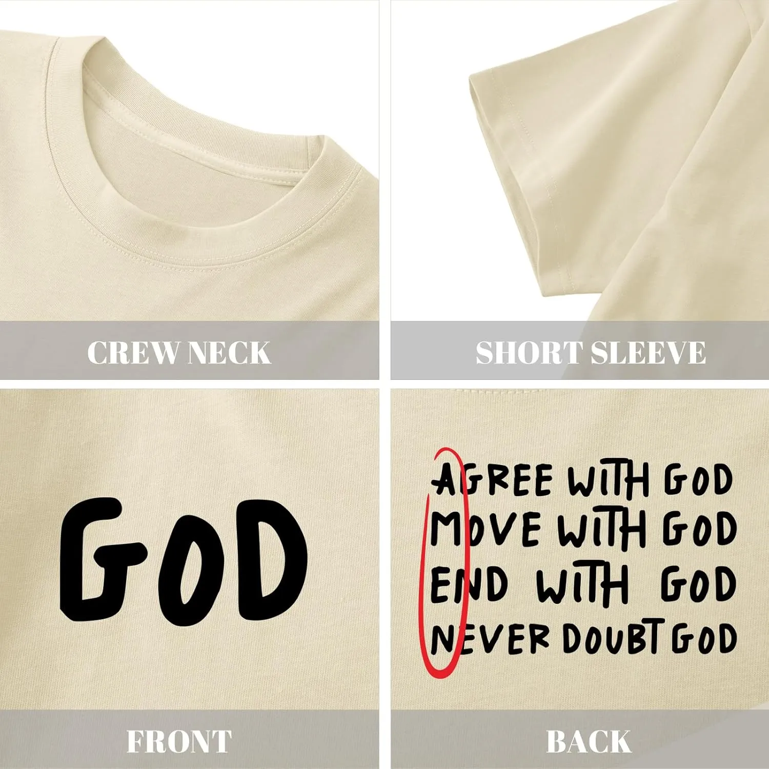 Christian Shirts for Men Inspirational God Shirt Religious Faith Tshirt Oversized Jesus Bible Verse Graphic Tee Top