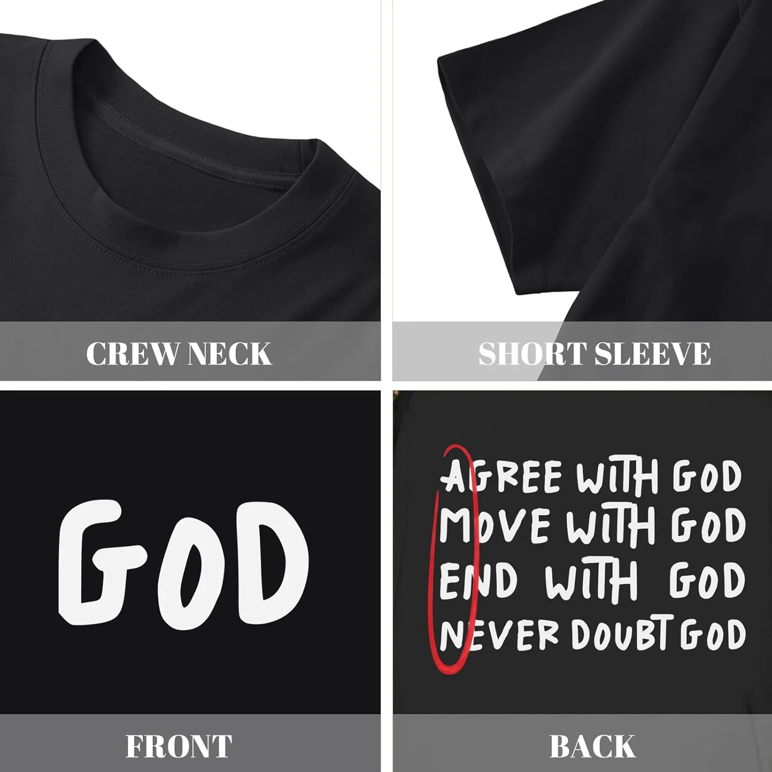 Christian Shirts for Men Inspirational God Shirt Religious Faith Tshirt Oversized Jesus Bible Verse Graphic Tee Top