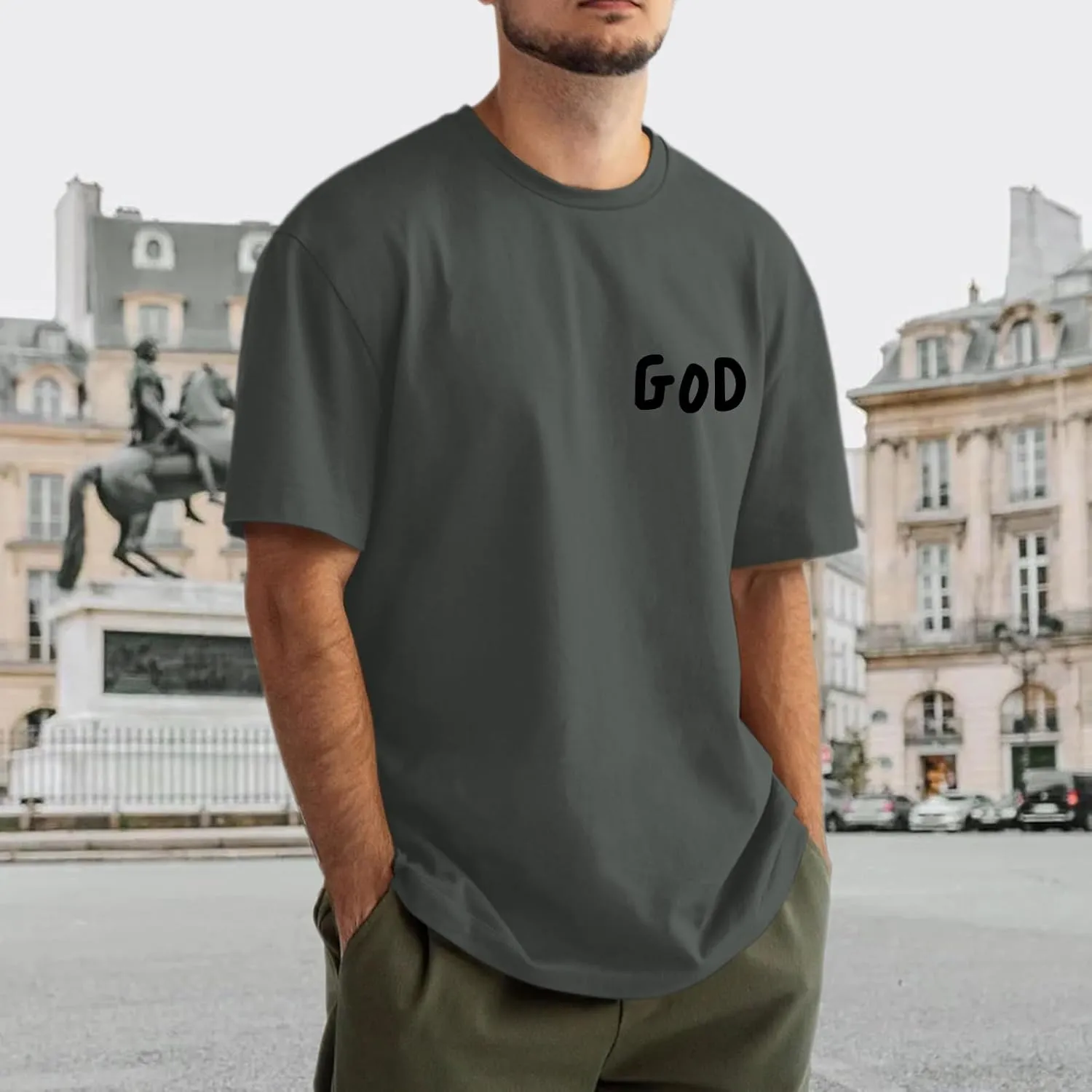 Christian Shirts for Men Inspirational God Shirt Religious Faith Tshirt Oversized Jesus Bible Verse Graphic Tee Top