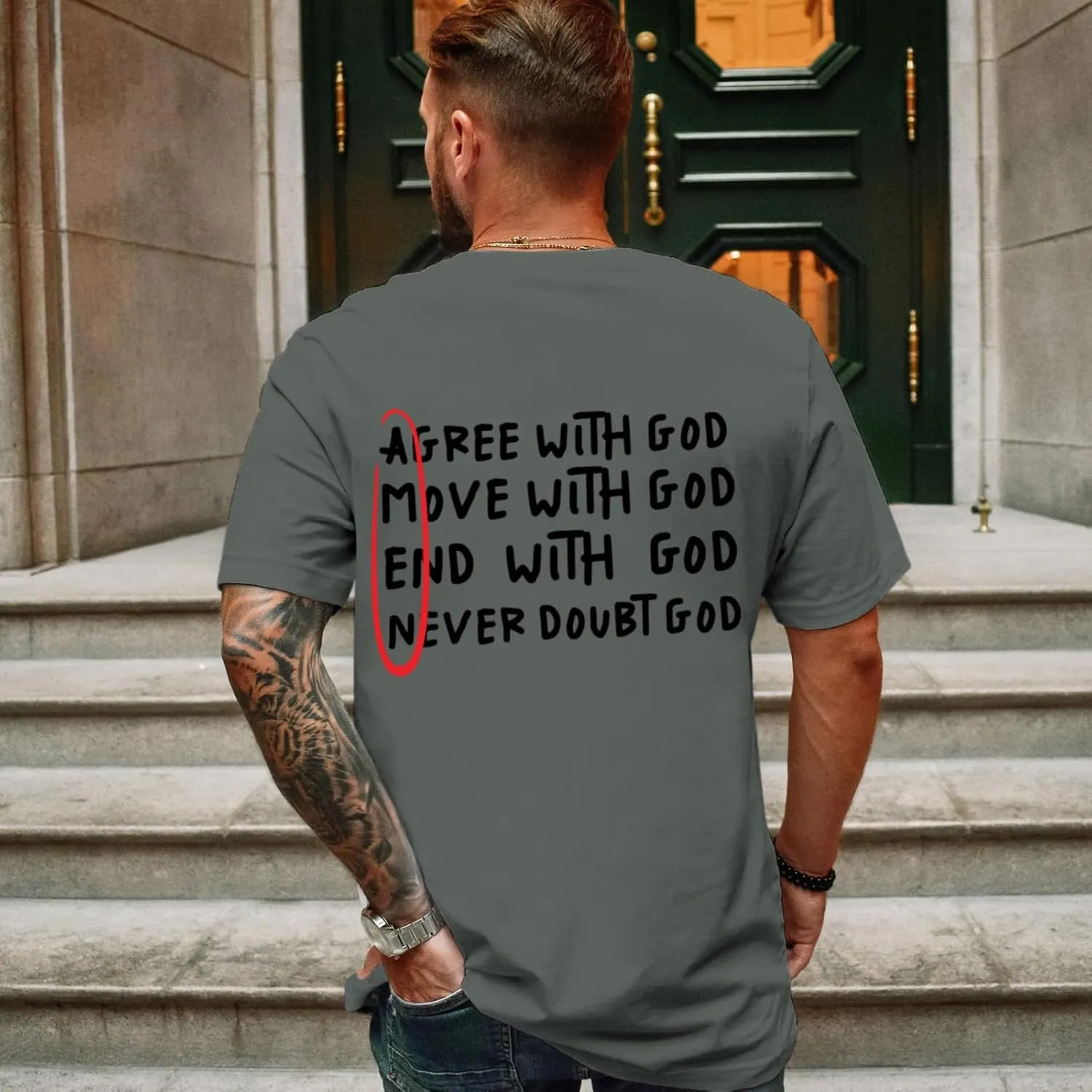 Christian Shirts for Men Inspirational God Shirt Religious Faith Tshirt Oversized Jesus Bible Verse Graphic Tee Top