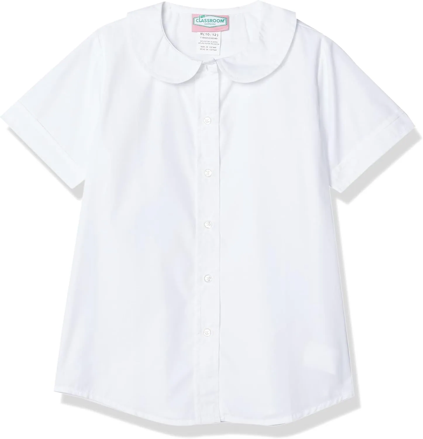 CLASSROOM Girls' Short Sleeve Peter Pan Blouse