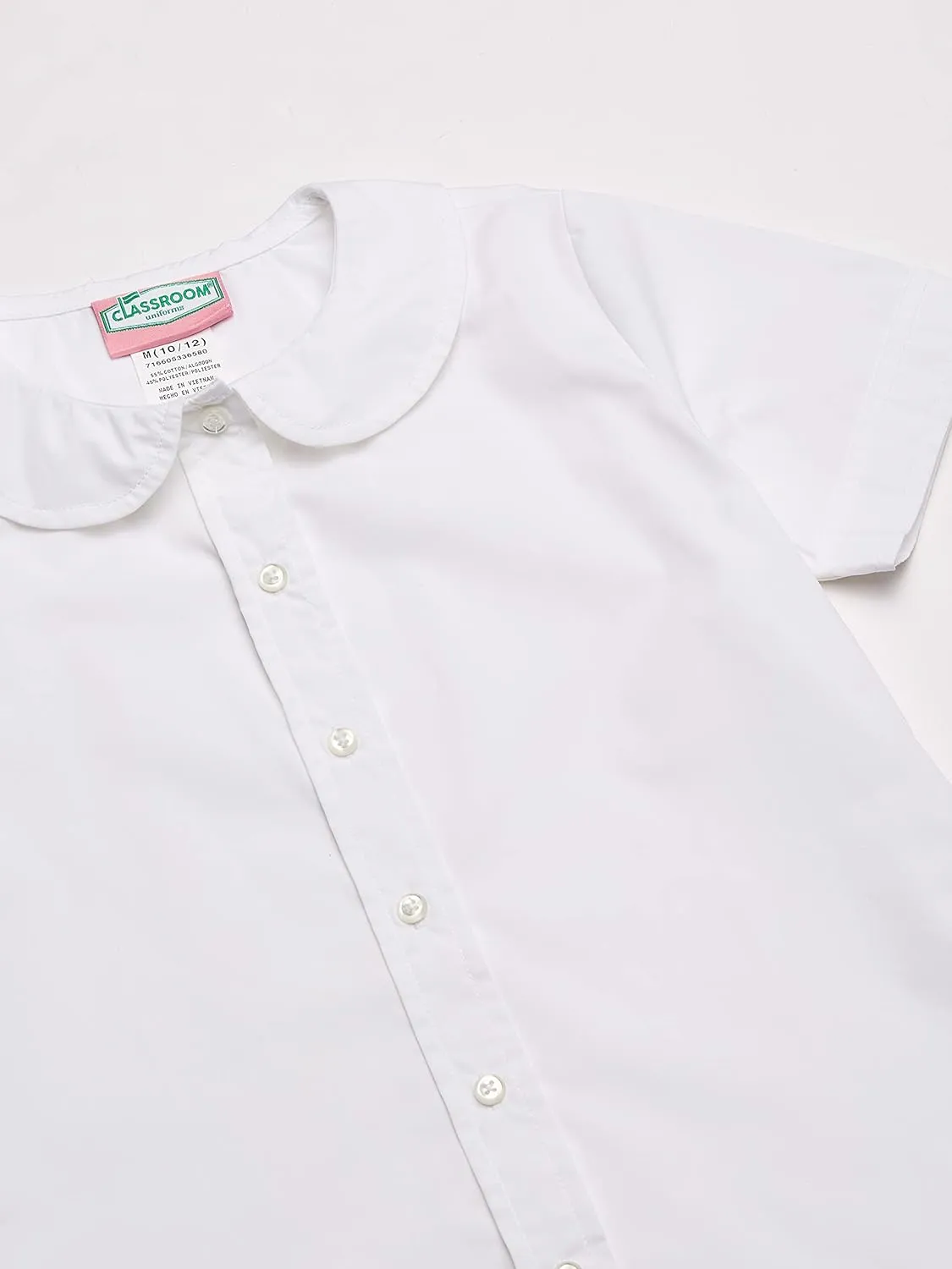 CLASSROOM Girls' Short Sleeve Peter Pan Blouse
