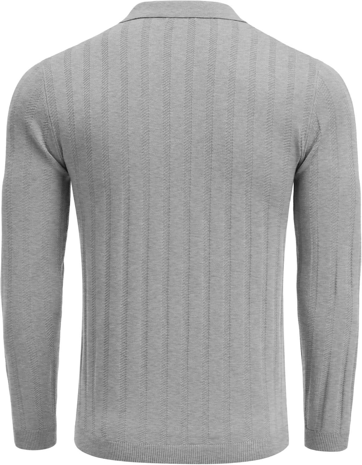 COOFANDY Men's Knit Polo Shirt Casual Long Sleeve Polo Sweater Dress Collar Polo Classic Golf Shirts