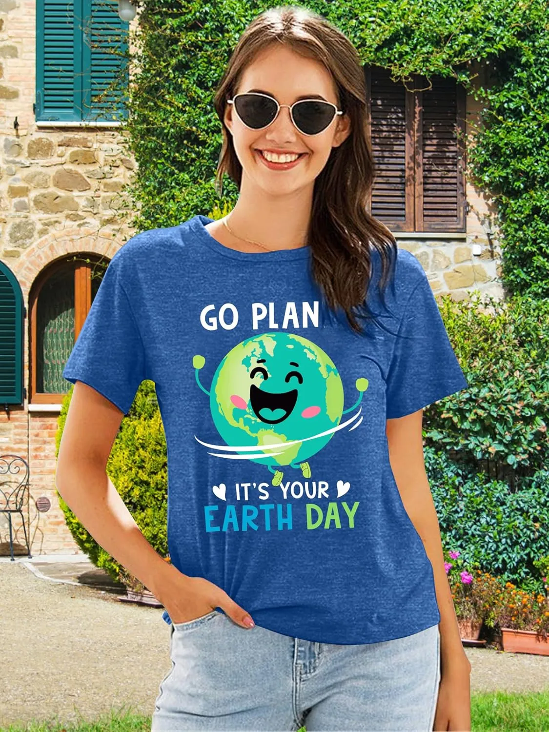 Earth Day Shirt Women Go Planet Its Your Earth Day T-Shirt Graphic Protect The Environment Tee Nature Lover Tops