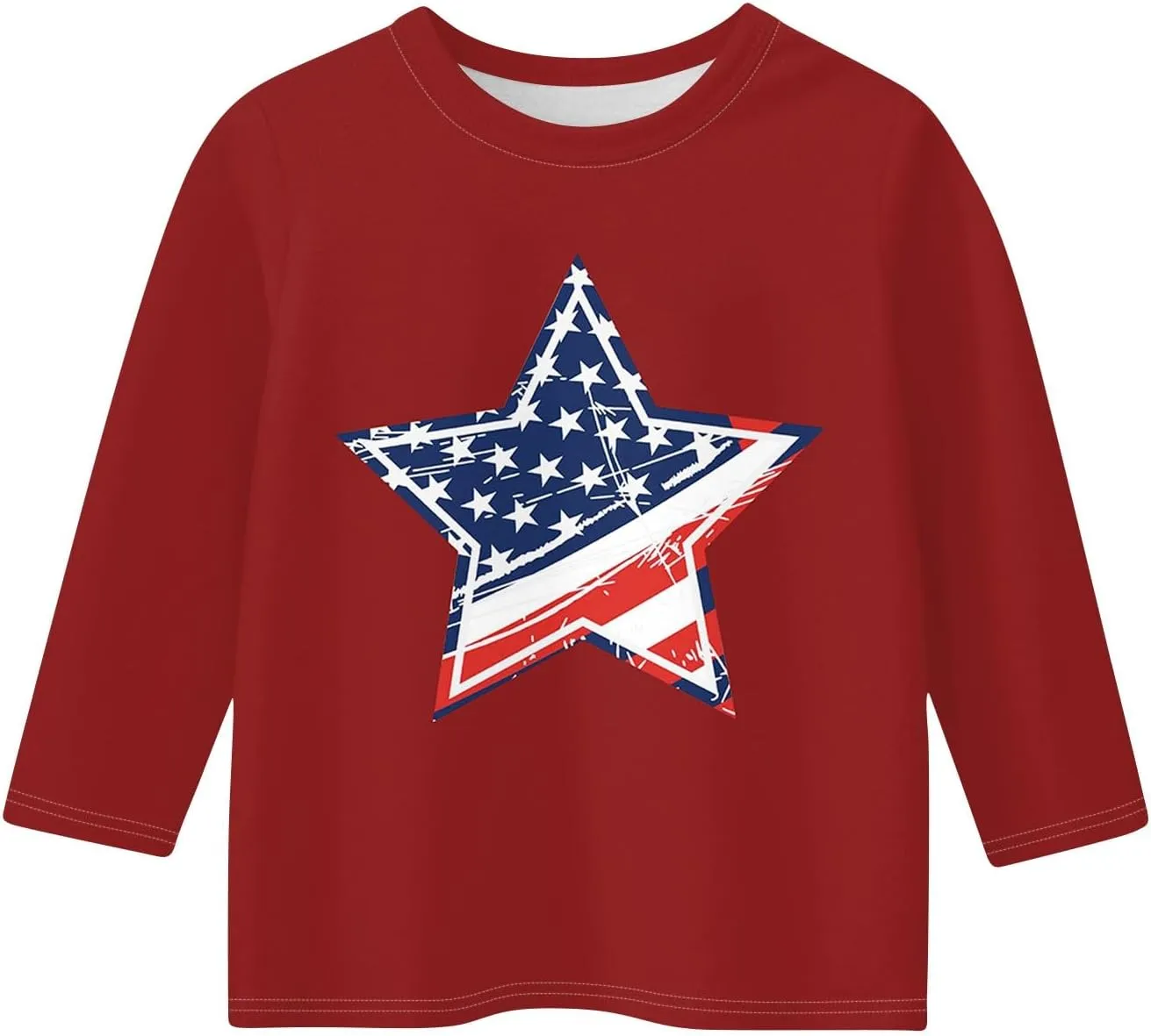 Fourth of July 3/4 Sleeve Shirts for Teens Girls USA Flag Crew Neck Cute Summer Tops Blouses Cute Clothes 5-16 Years