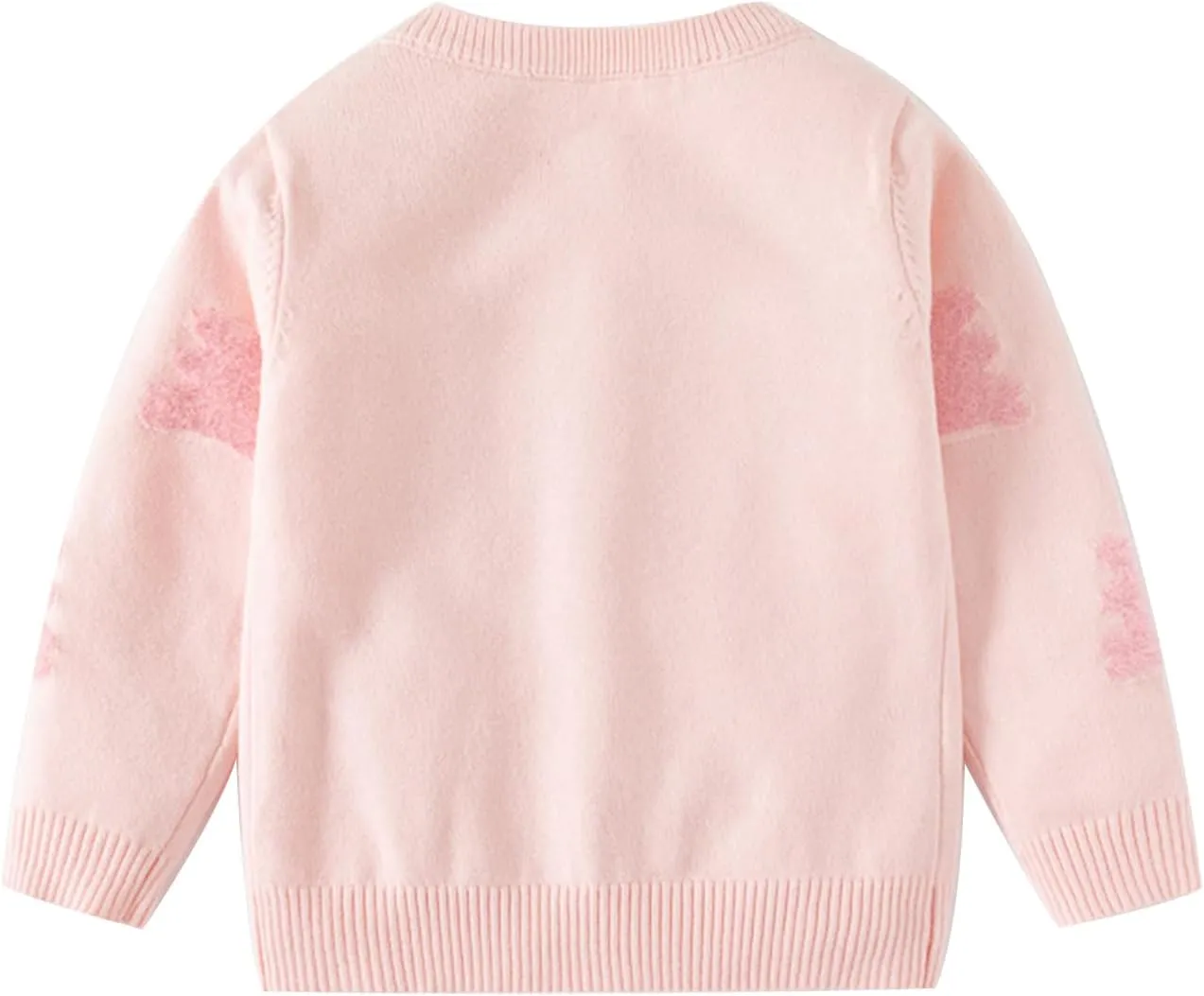 Girl's Knit Cardigan Long Sleeve Winter Heart Colorful Rainbow Button Up Sweater Coat for Kids Girl 2-7 Years