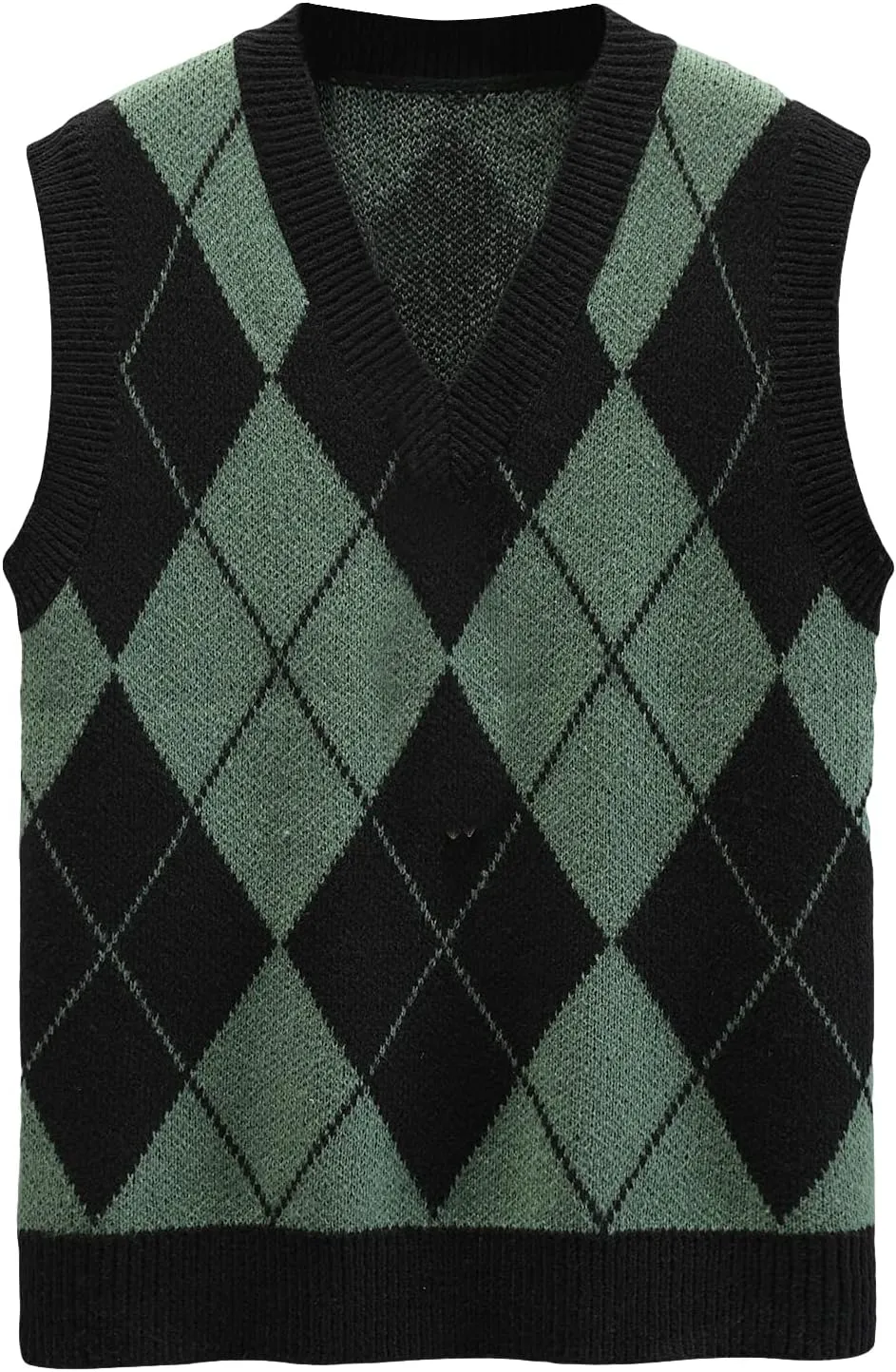 GORGLITTER Men's Striped Cable Knit Sweater Vest Sleeveless V Neck Pullover Sweater Tops