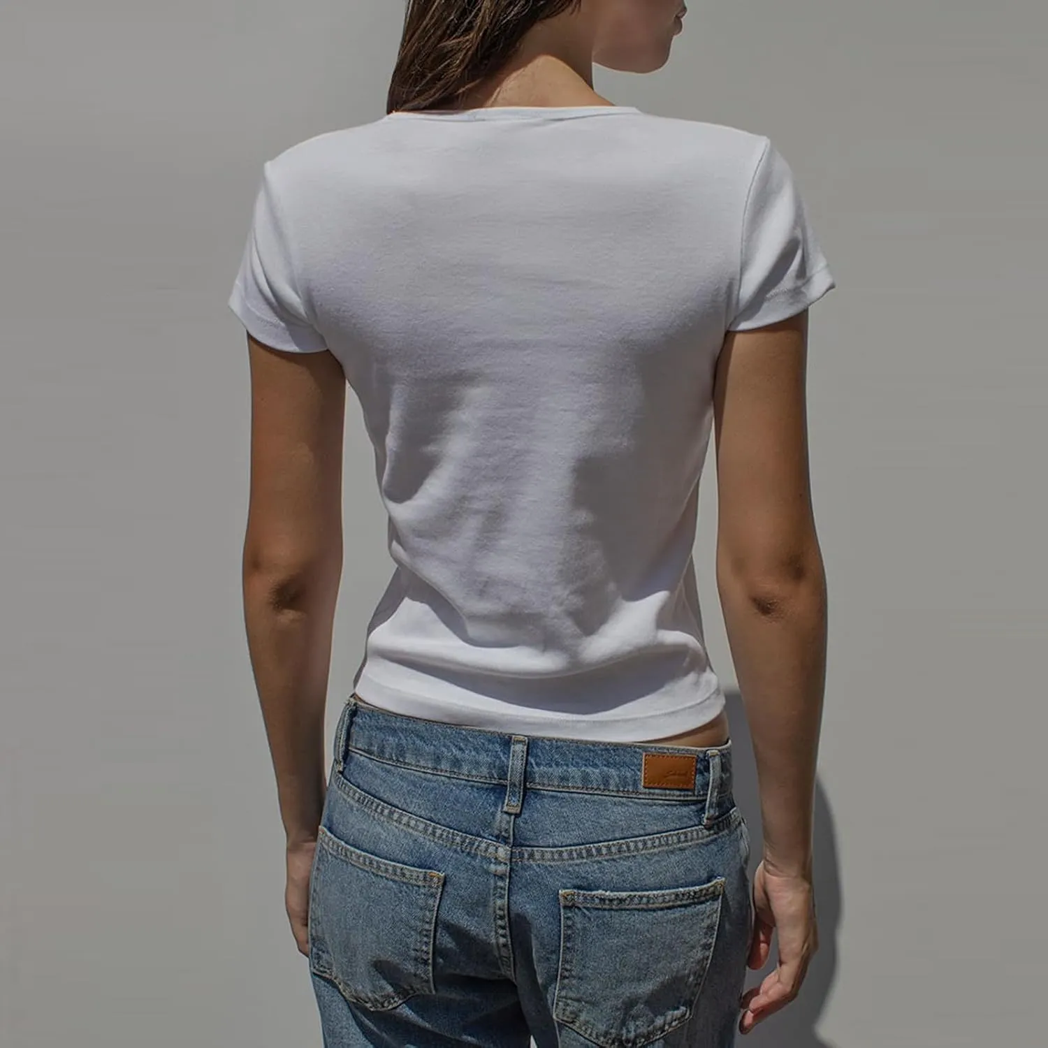 Graphic Baby Tees for Women Y2K Short Sleeve Crewneck Vintage Aesthetic Crop Tops Teen Girls Cute Slim Fit T Shirts