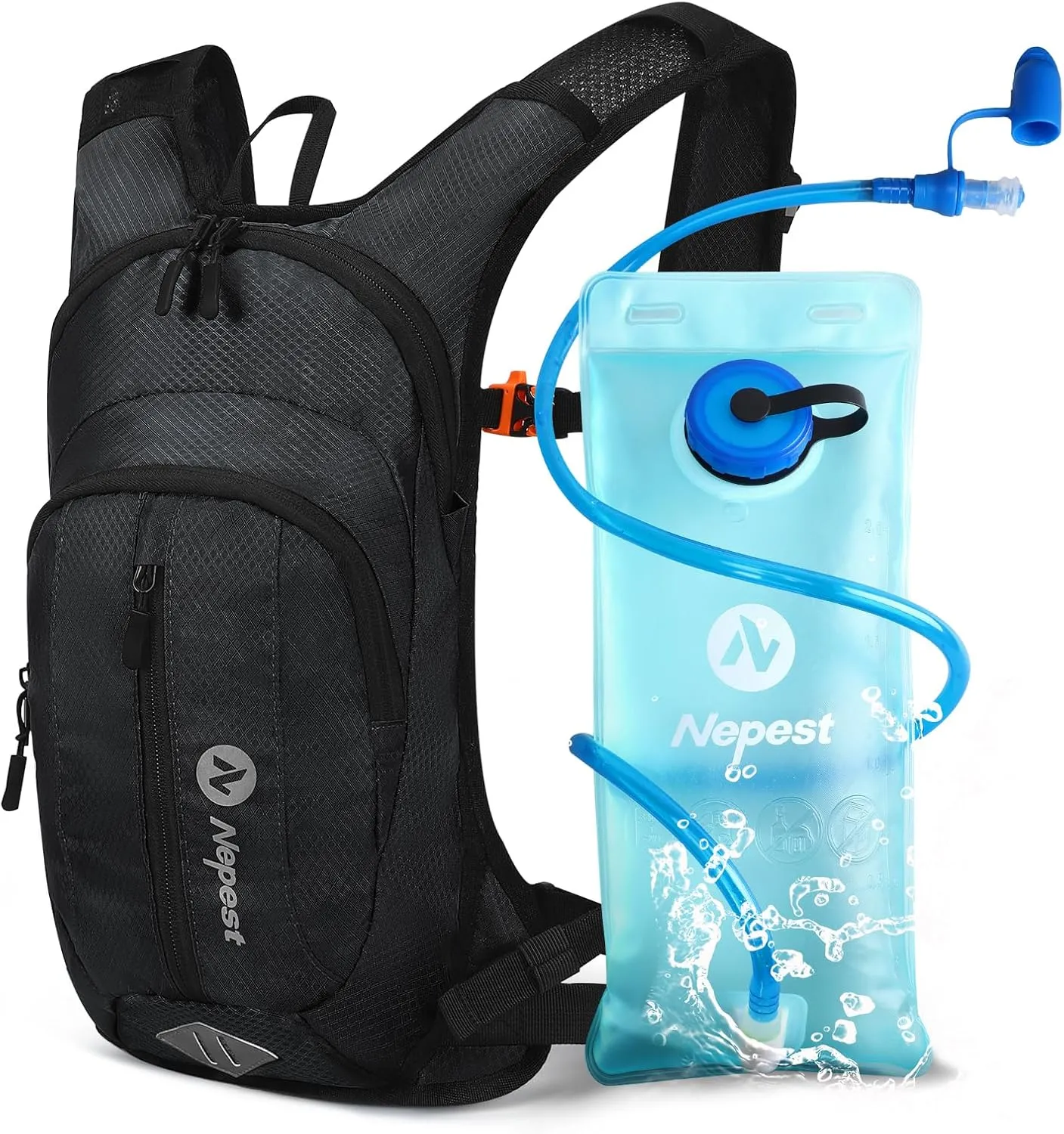 Hydration Pack Backpack for Women & Men, Lightweight Water Backpack with 2L Water Bladder for Hiking Cycling Running Biking
