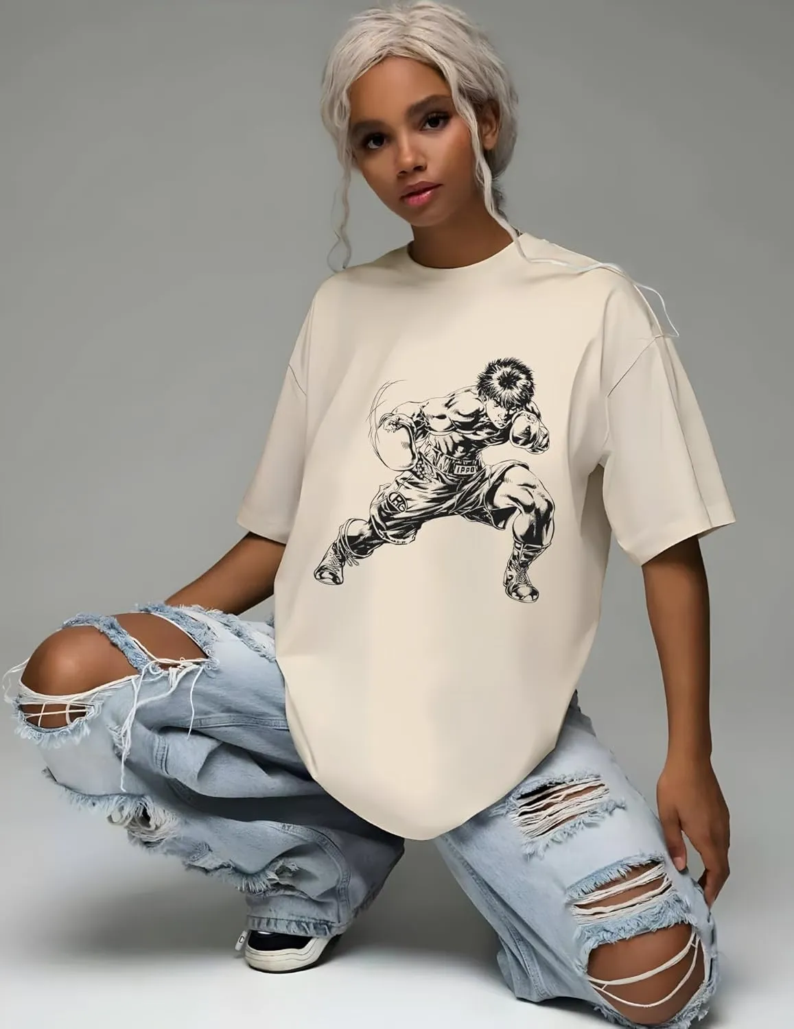 Japanese Anime Hajime No Ippo Merch Kamogawa Boxing, Manga T-Shirt, Unisex Vintage Y2K Graphic T-Shirt, Retro Aesthetic