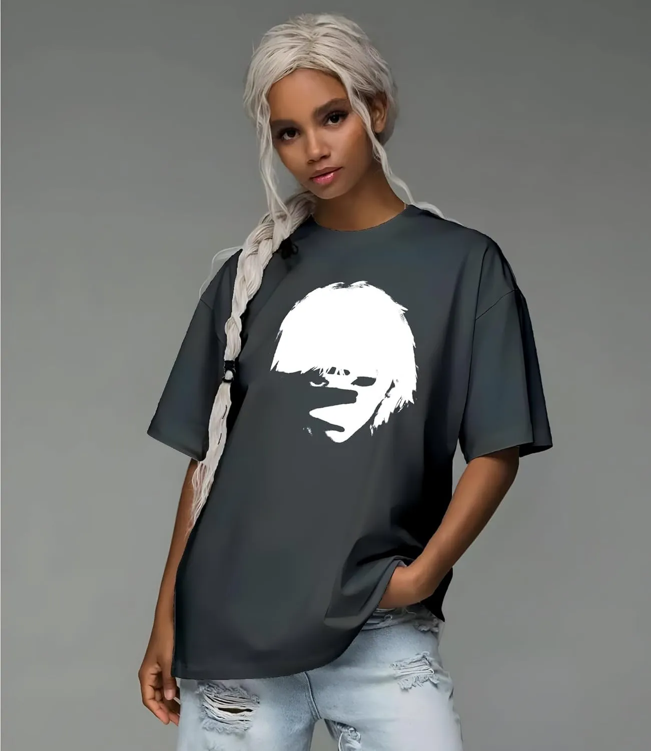 Japanese Spider Lily, Tokyo Ghoul Grunge Anime Flower Tee, Unisex Vintage Y2K Oversized Graphic T-Shirt, Retro Aesthetic