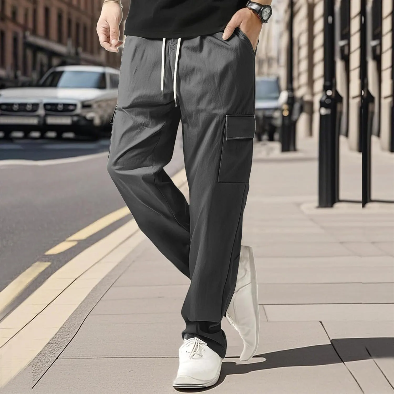 Joggers Men Drawstring Slim Fit Pants Resistant Trousers Hunting Moisture Wicking Sweatpants Carpenter