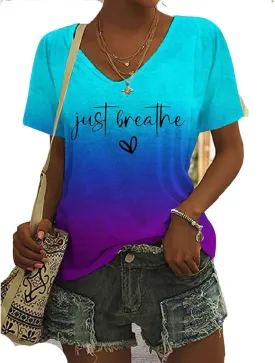 Just Breathe Shirt for Women Inspirational Gifts Mental Health Awareness Shirt