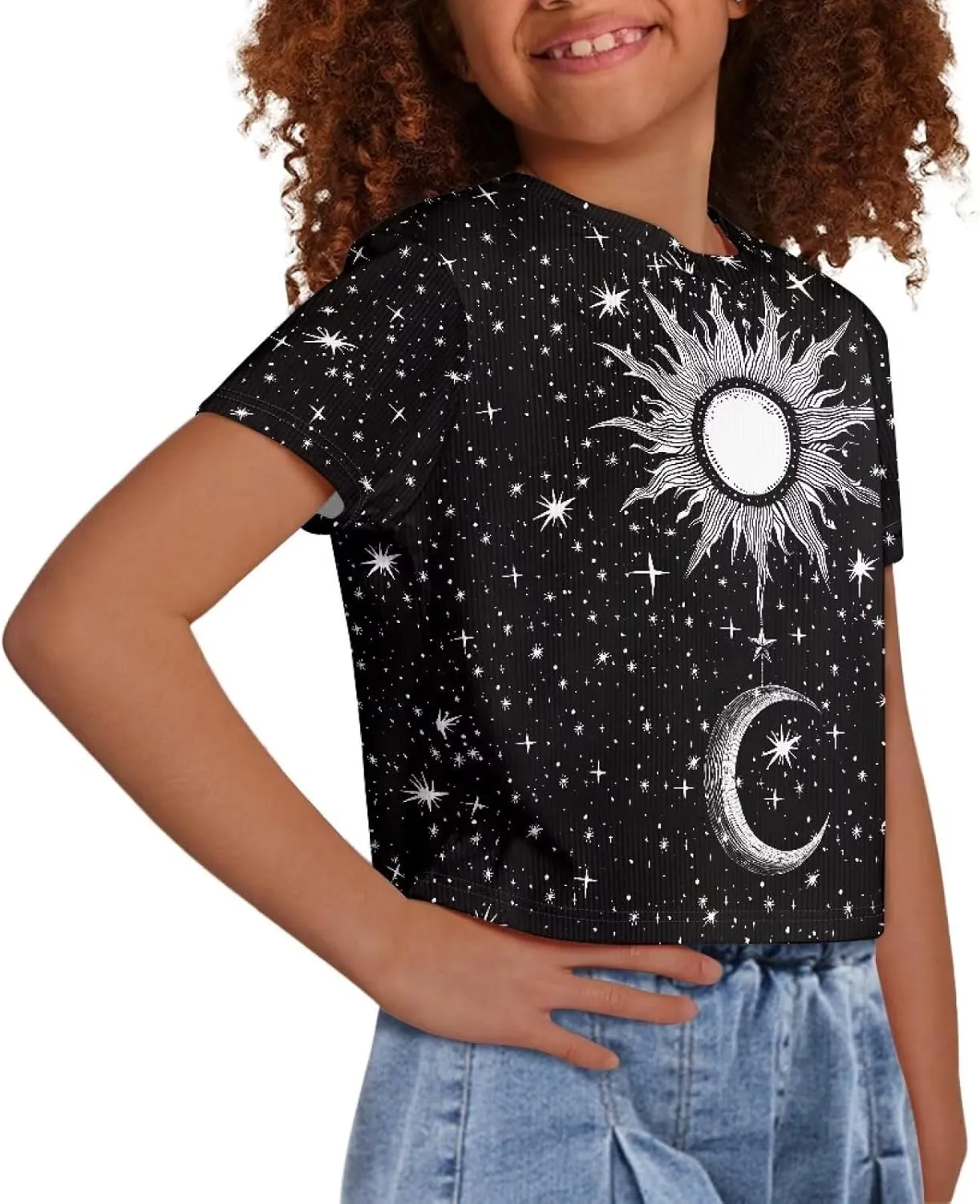Kids T Shirt Short Sleeve Crop Tops for Girls Summer Clothes Pullover Tees Shirt 5-14