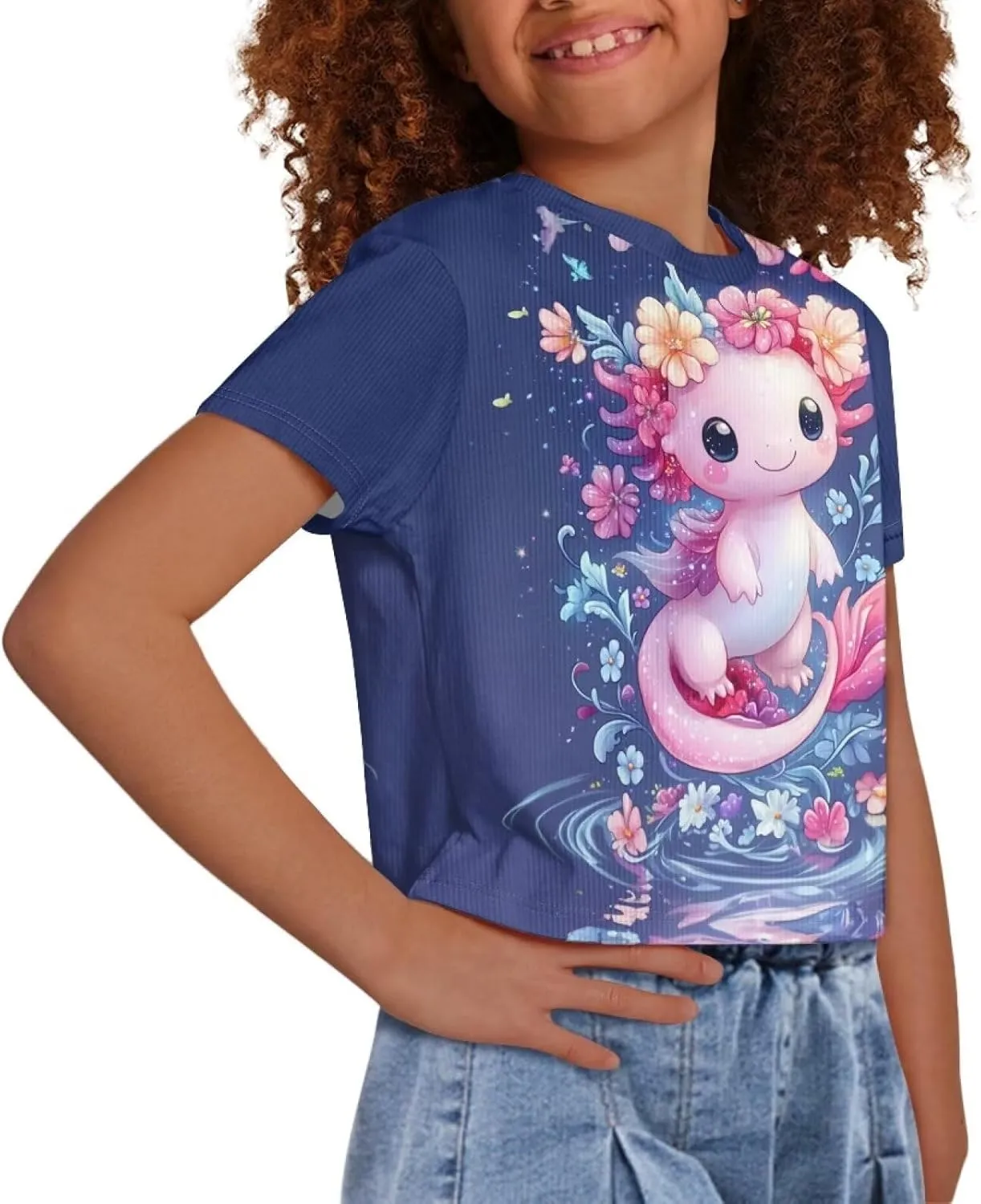 Kids T Shirt Short Sleeve Crop Tops for Girls Summer Clothes Pullover Tees Shirt 5-14