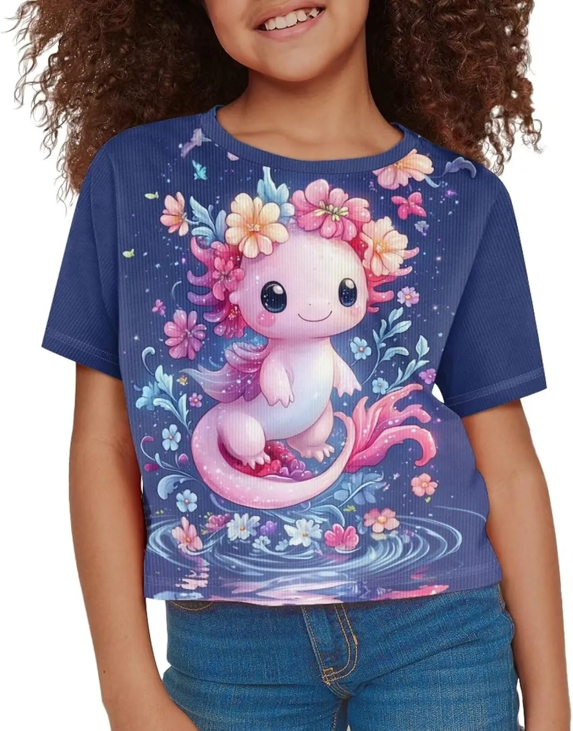 Kids T Shirt Short Sleeve Crop Tops for Girls Summer Clothes Pullover Tees Shirt 5-14