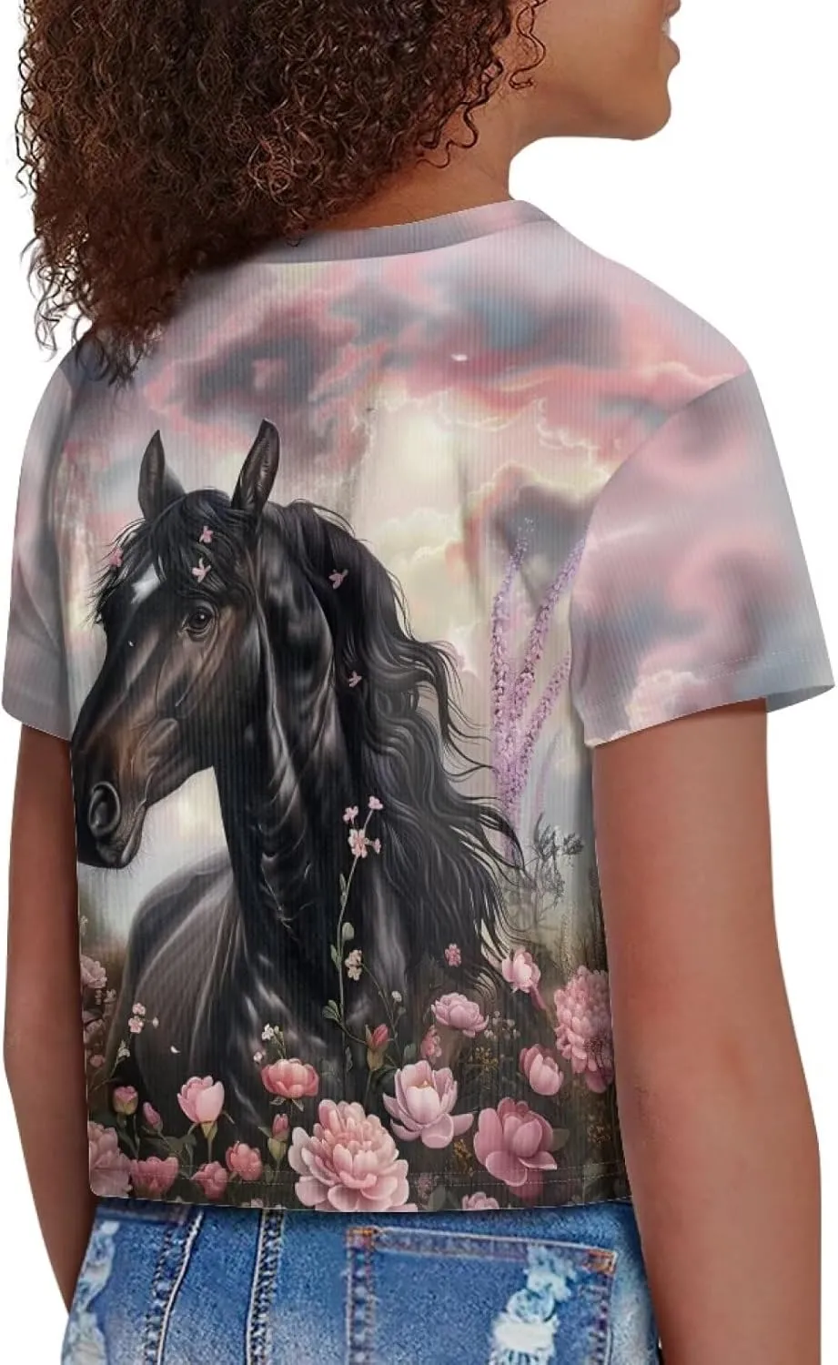 Kids T Shirt Short Sleeve Crop Tops for Girls Summer Clothes Pullover Tees Shirt 5-14