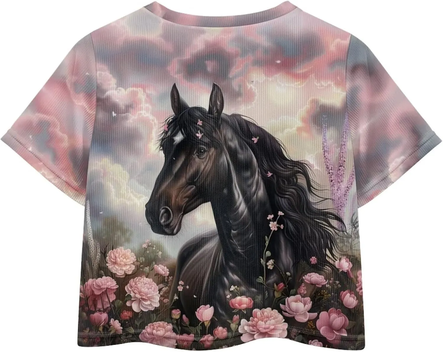 Kids T Shirt Short Sleeve Crop Tops for Girls Summer Clothes Pullover Tees Shirt 5-14