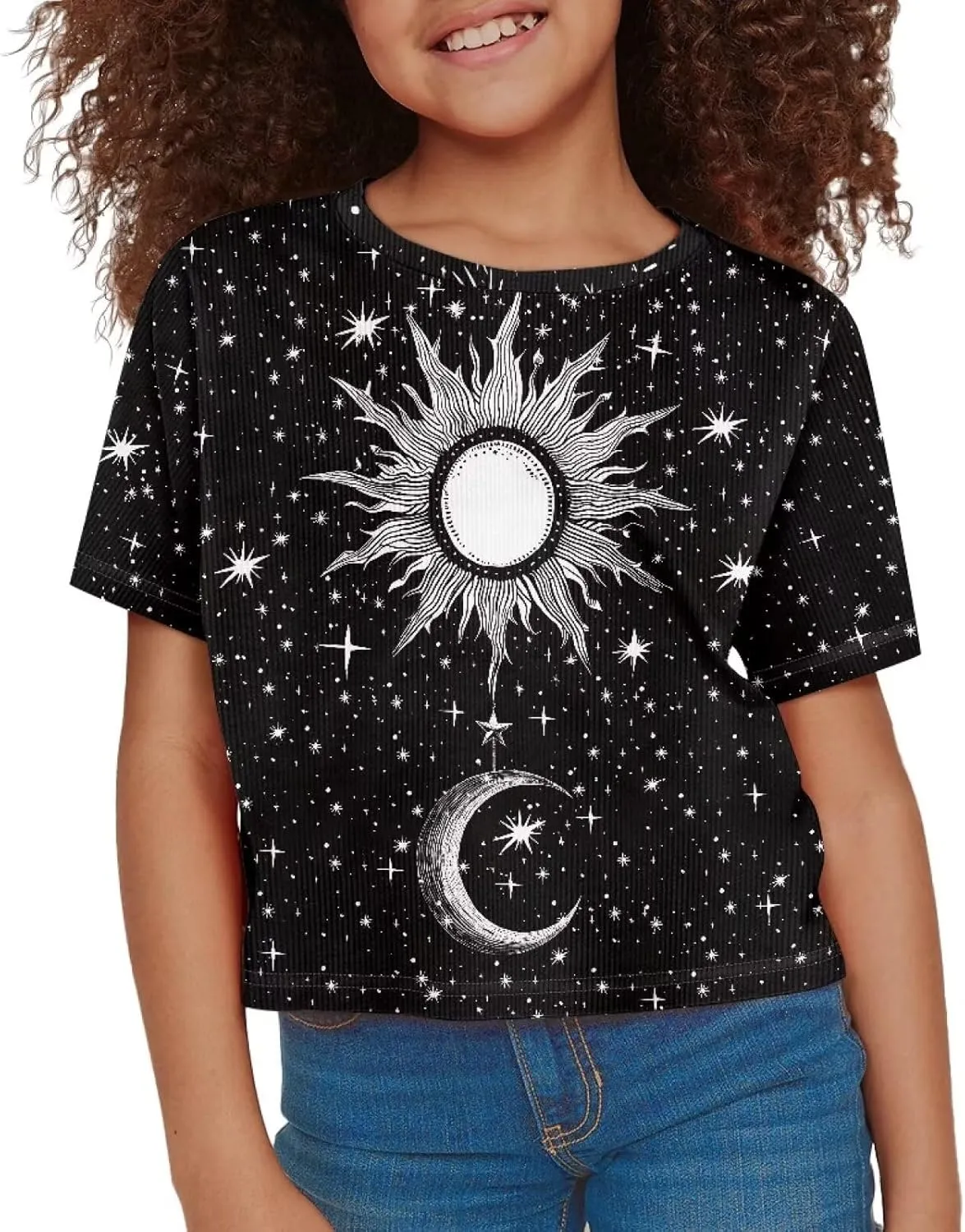 Kids T Shirt Short Sleeve Crop Tops for Girls Summer Clothes Pullover Tees Shirt 5-14