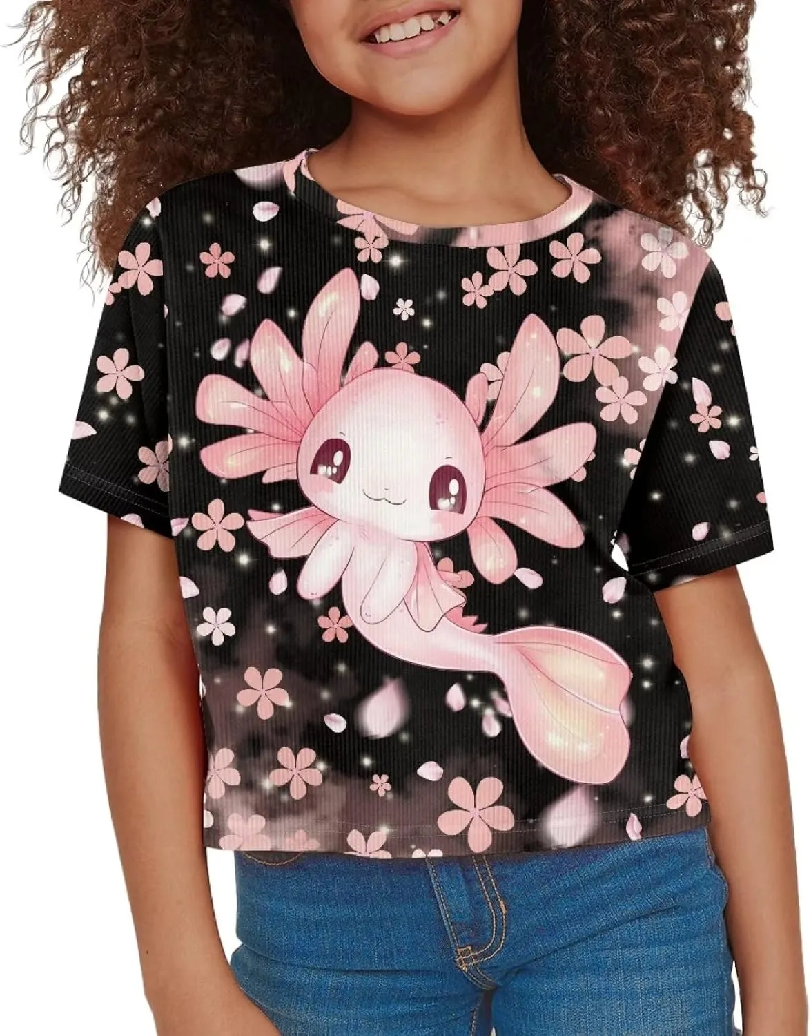 Kids T Shirt Short Sleeve Crop Tops for Girls Summer Clothes Pullover Tees Shirt 5-14