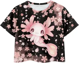 Kids T Shirt Short Sleeve Crop Tops for Girls Summer Clothes Pullover Tees Shirt 5-14