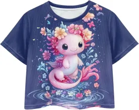 Kids T Shirt Short Sleeve Crop Tops for Girls Summer Clothes Pullover Tees Shirt 5-14