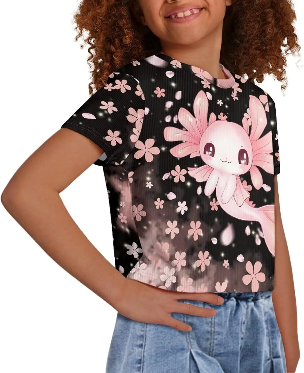 Kids T Shirt Short Sleeve Crop Tops for Girls Summer Clothes Pullover Tees Shirt 5-14