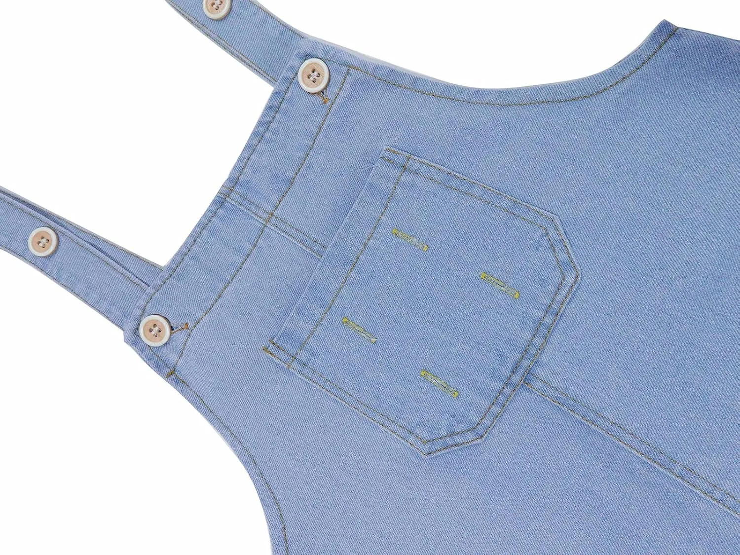 KIDSCOOL SPACE Girls Denim Overalls Dress,Cute Bear Simple Design Summer Colored Jumpsuit Dress and Set