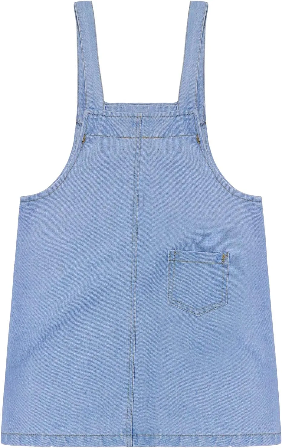 KIDSCOOL SPACE Girls Denim Overalls Dress,Cute Bear Simple Design Summer Colored Jumpsuit Dress and Set