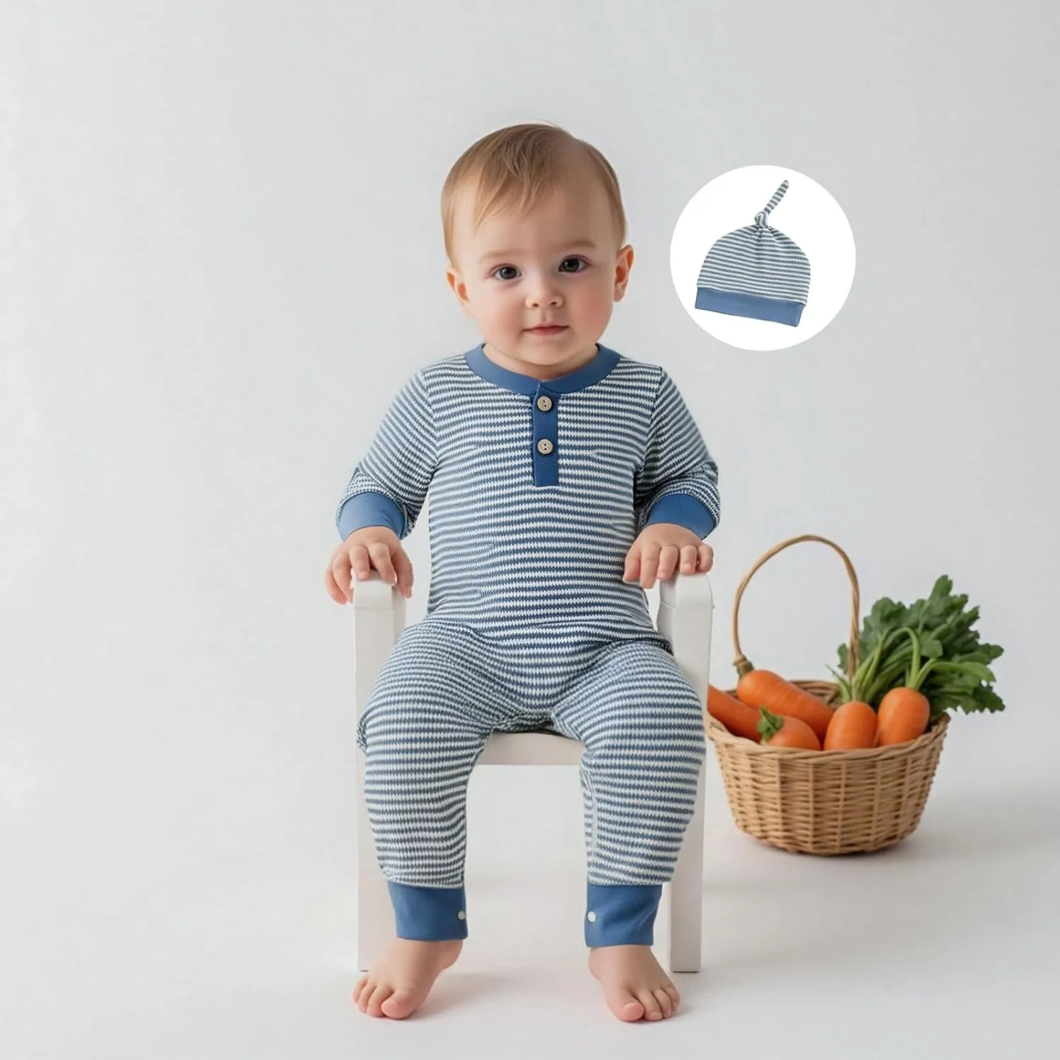 Kuriozud Newborn Infant Unisex Baby Boy Girl Clothes Button Romper Jumpsuit Basic One Piece Outfits